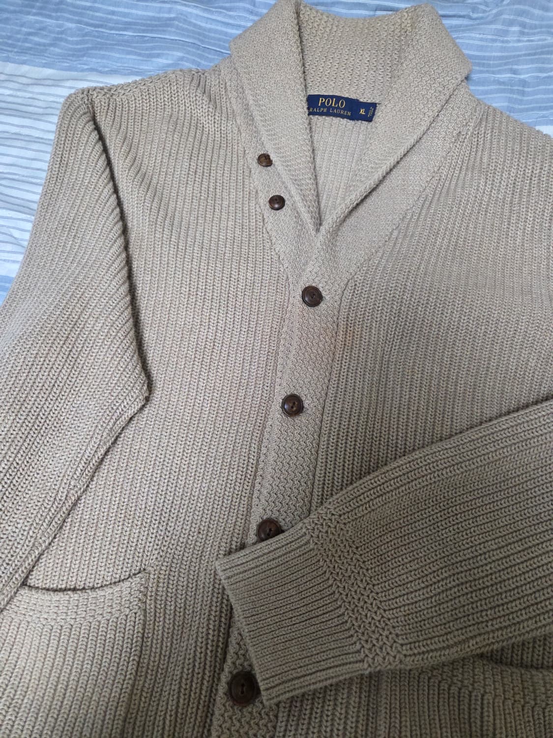 폴로 베이지가디건 상품이미지1