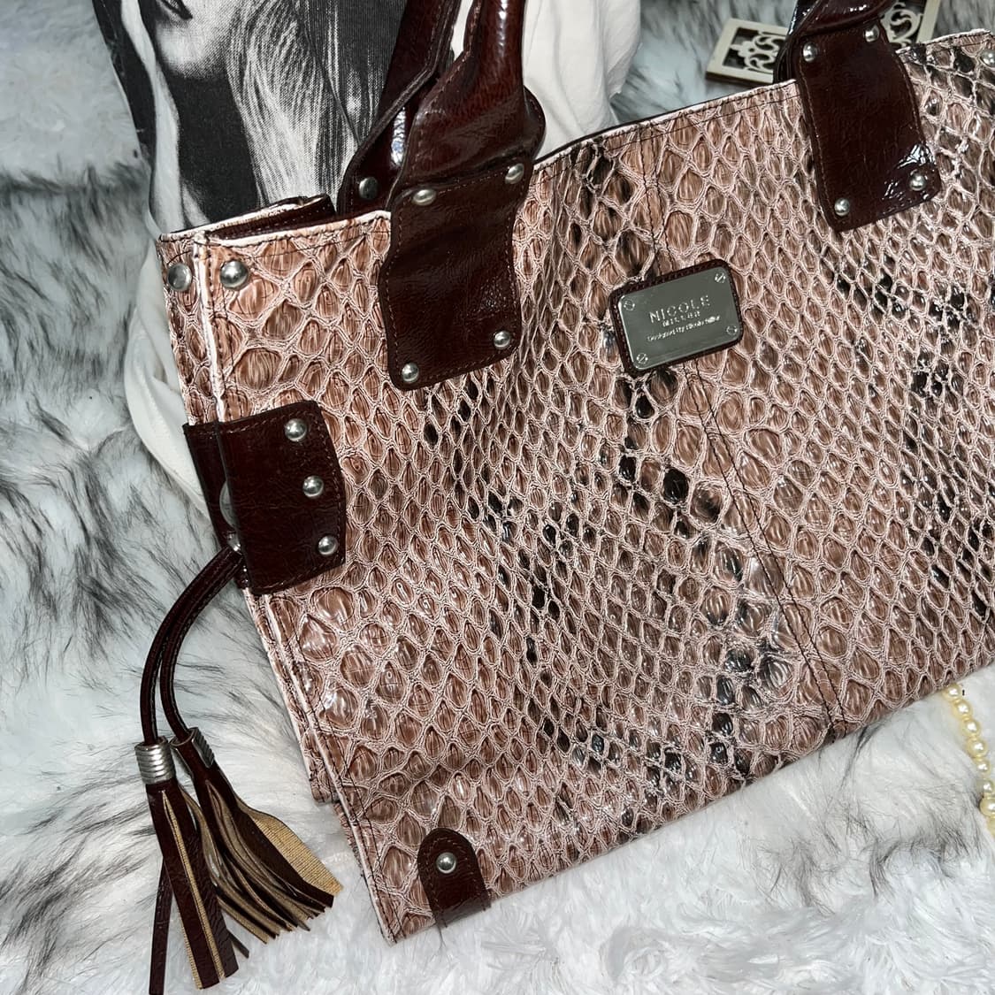 Nicole miller 파에톤 브라운 글로시 백 상품이미지2