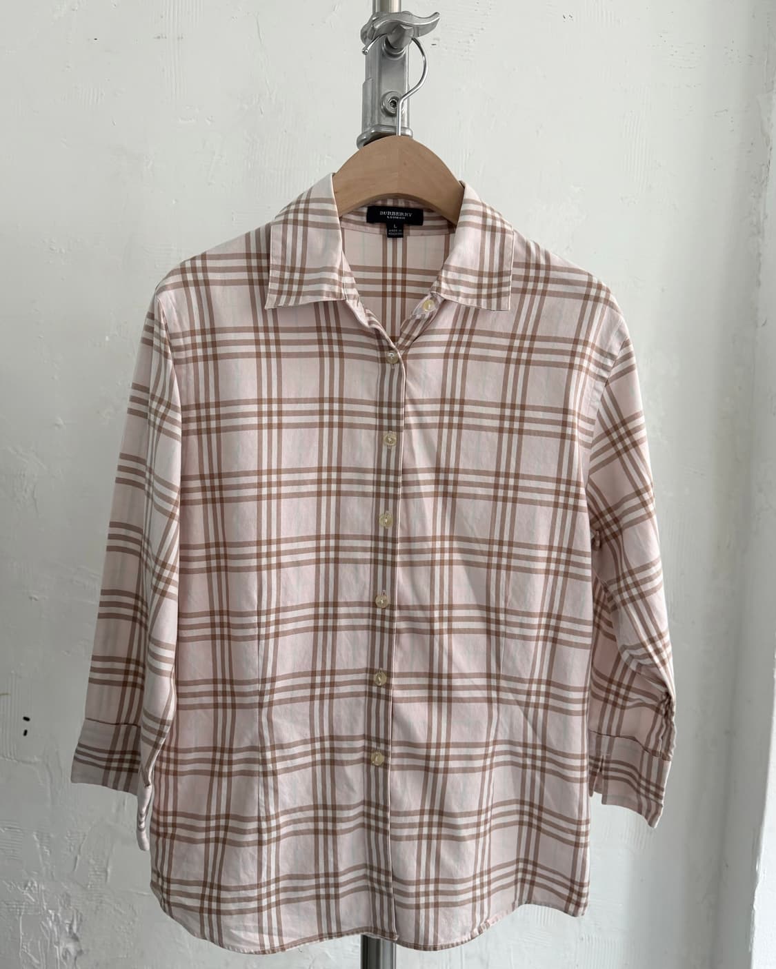 Burberry 버버리 핑크 노바체크 오부 셔츠 블라우스 상품이미지4