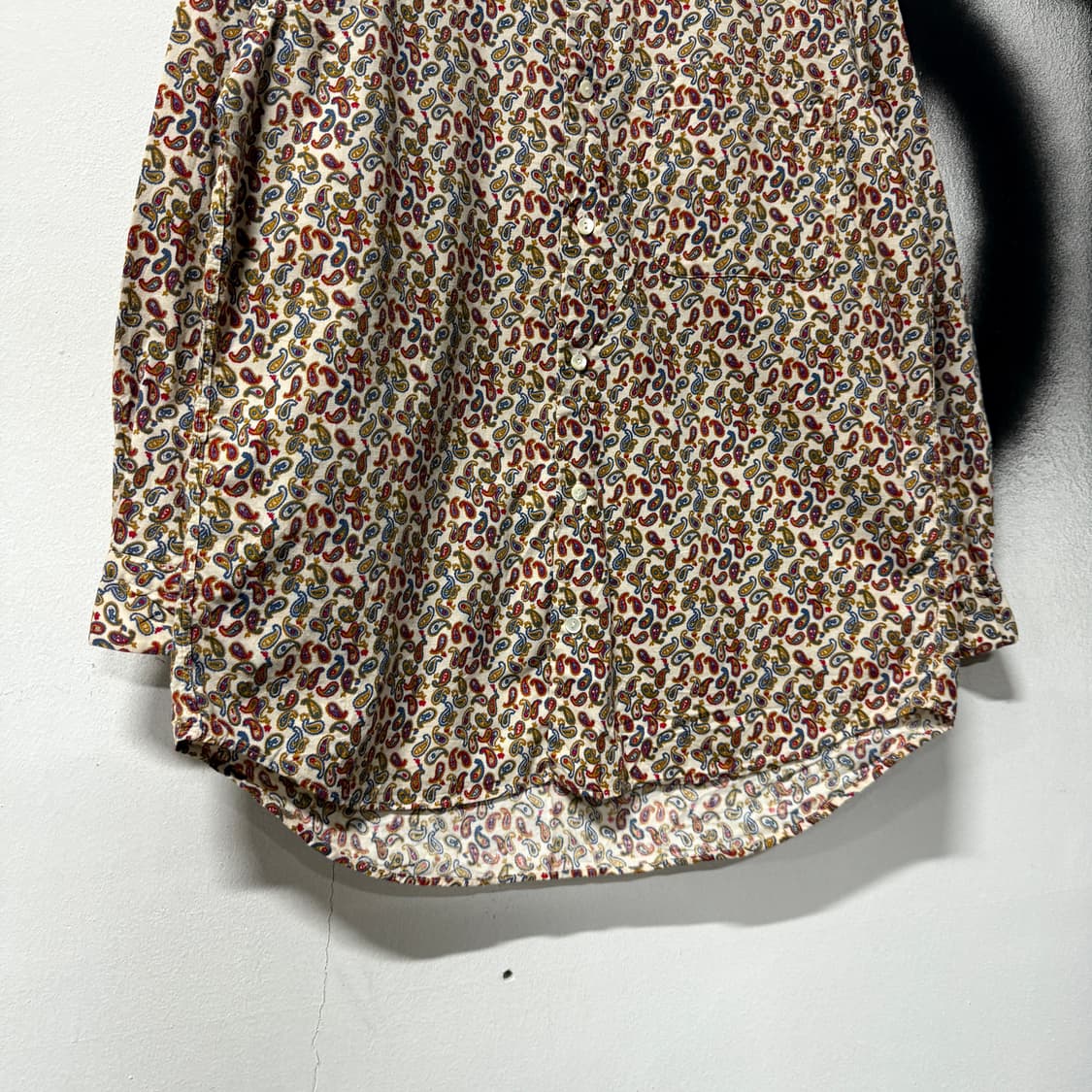 VTG 빈티지 페이즐리 풀 패턴 원 포켓 코튼 긴팔 셔츠 상품이미지4