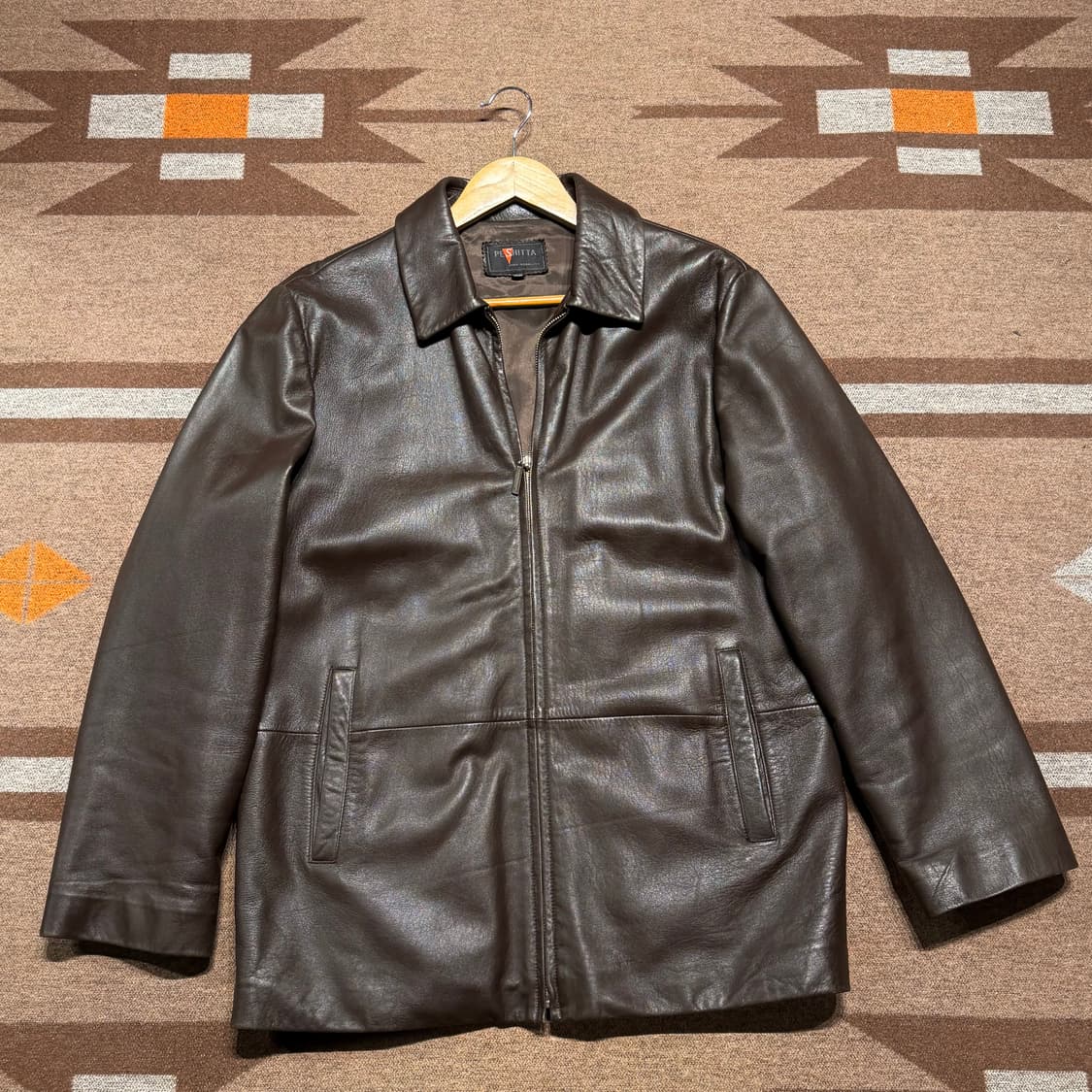 페시타 양가죽 자켓 브라운 L 램스킨 카 코트 상품이미지1