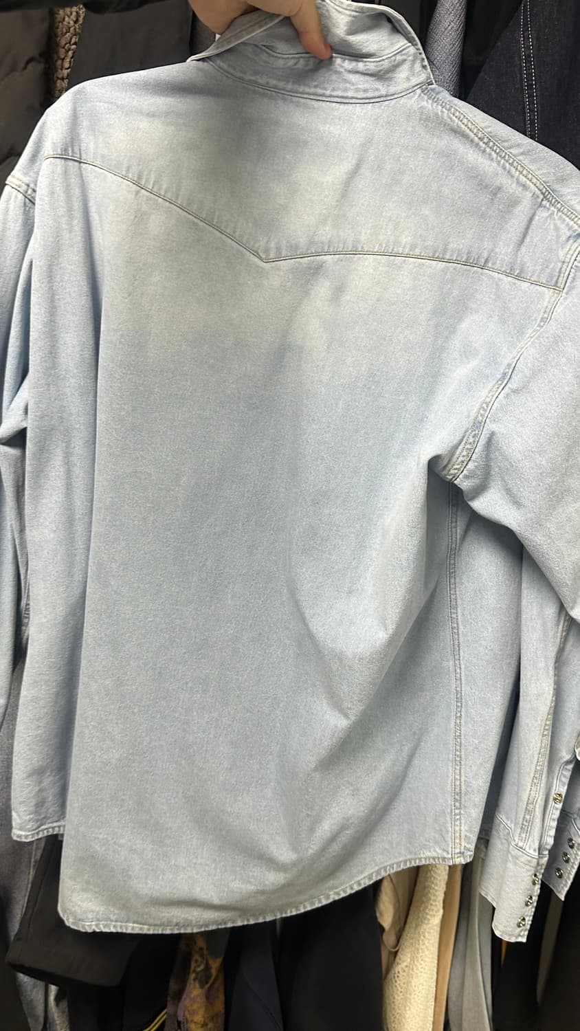 토니웩 웨스턴 데님 셔츠 연청 xl 상품이미지2