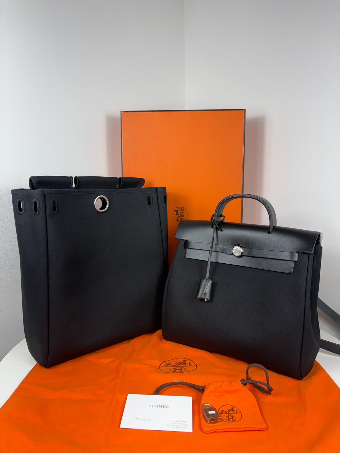 에르메스 에르백 에르백팩 캔버스 블랙 상품이미지1