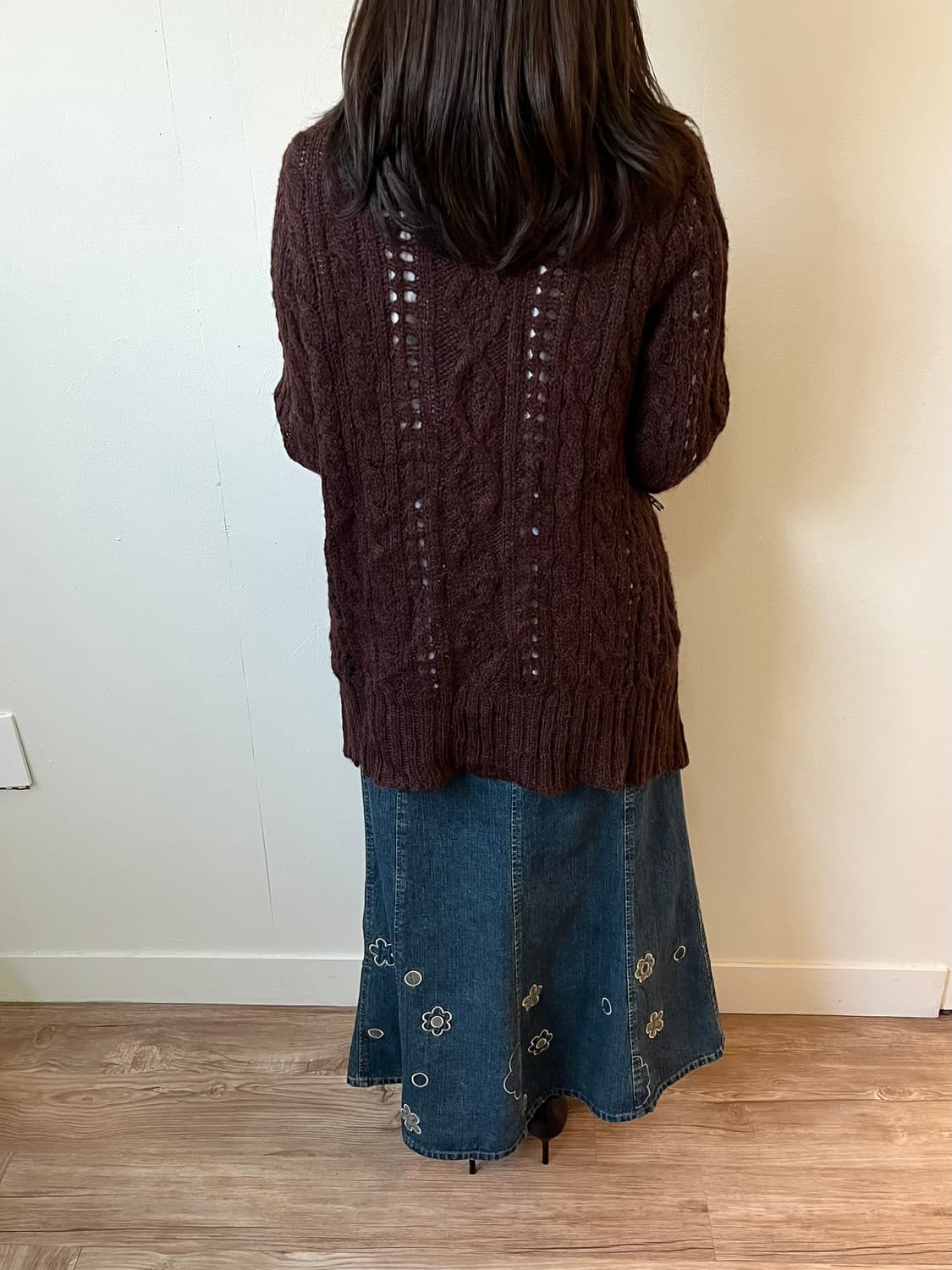 japan vtg 플라워 데님 롱 스커트 상품이미지9