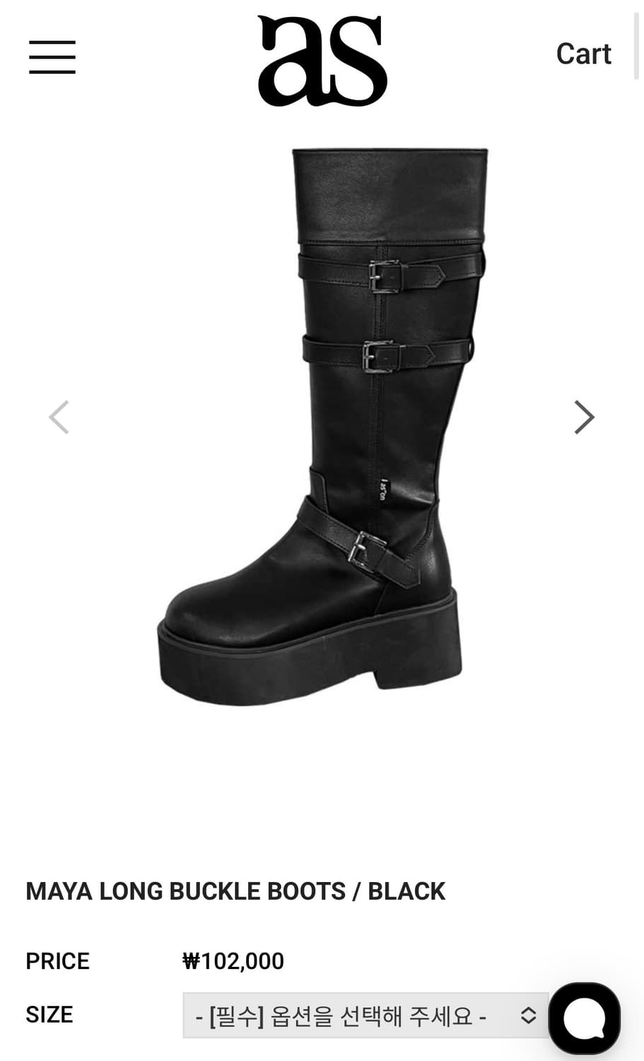 애즈온 마야 롱버클부츠 블랙 235 상품이미지1