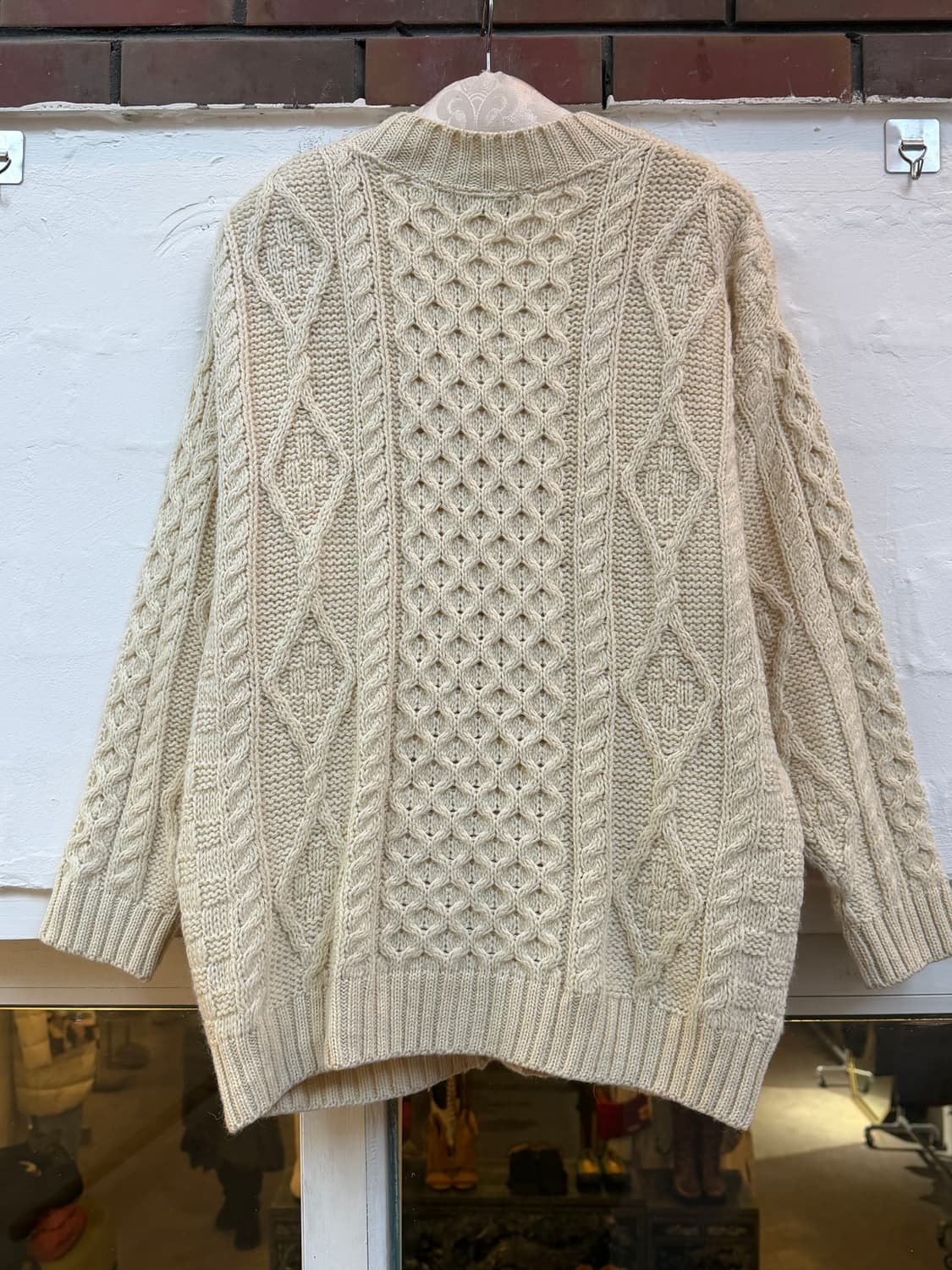 Thomas Keeling 아이보리 퓨어 뉴 울 가디건 스웨터 L 상품이미지7