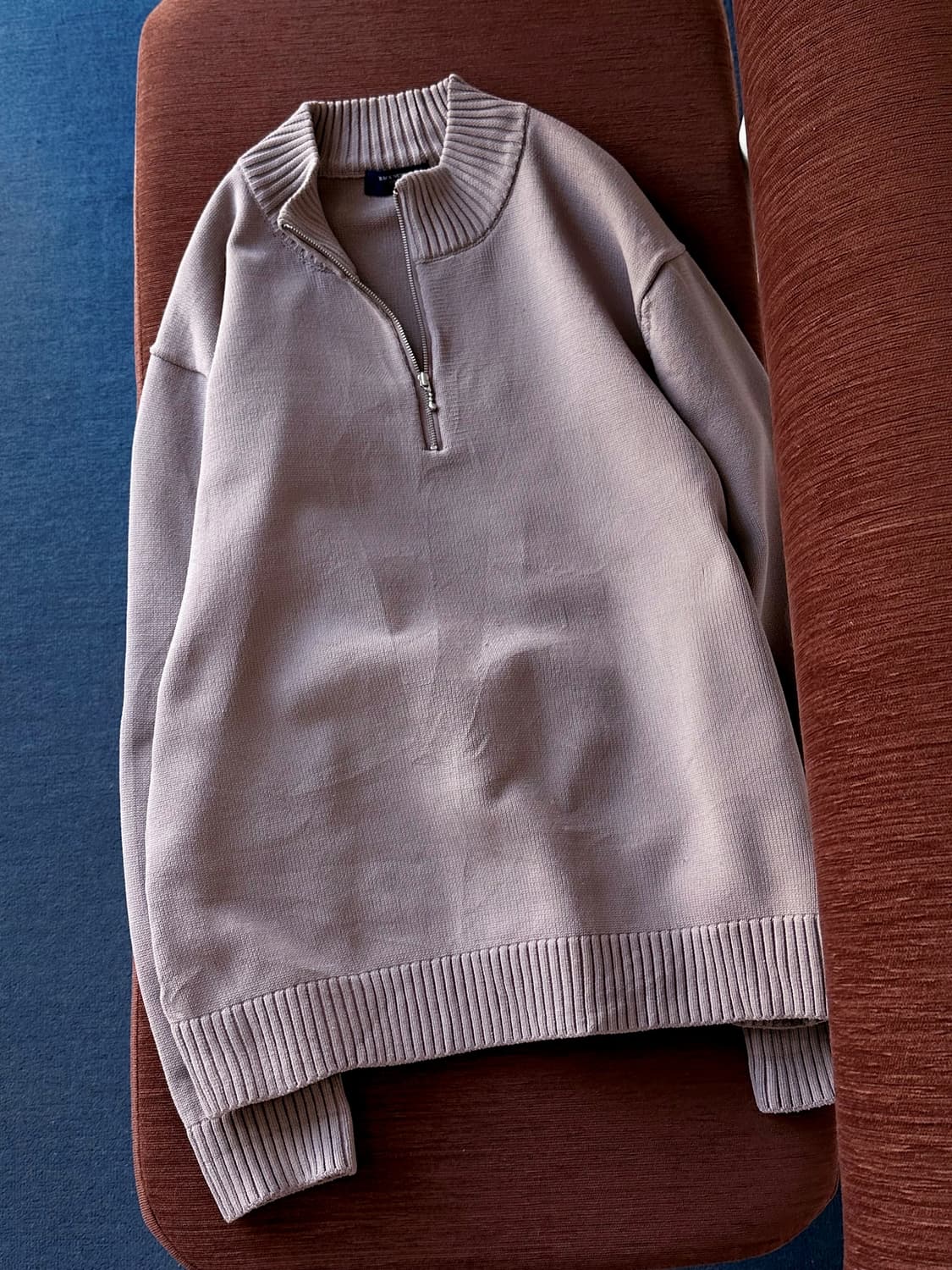 Dry fabric design zip knit P/O 상품이미지2