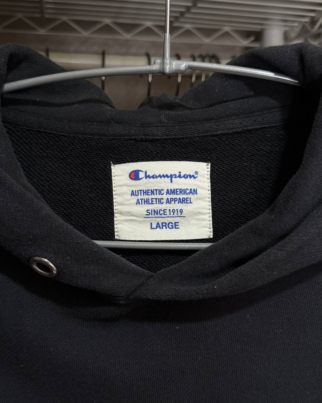 챔피온 블랙 오버핏 후드 티셔츠 상품이미지8