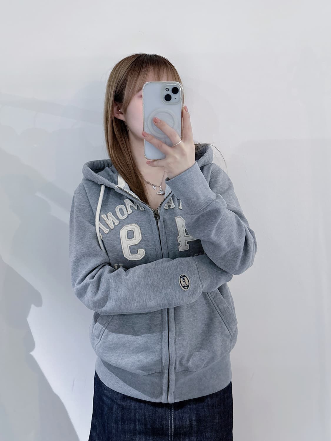 후아유 빅로고 후드집업 상품이미지2