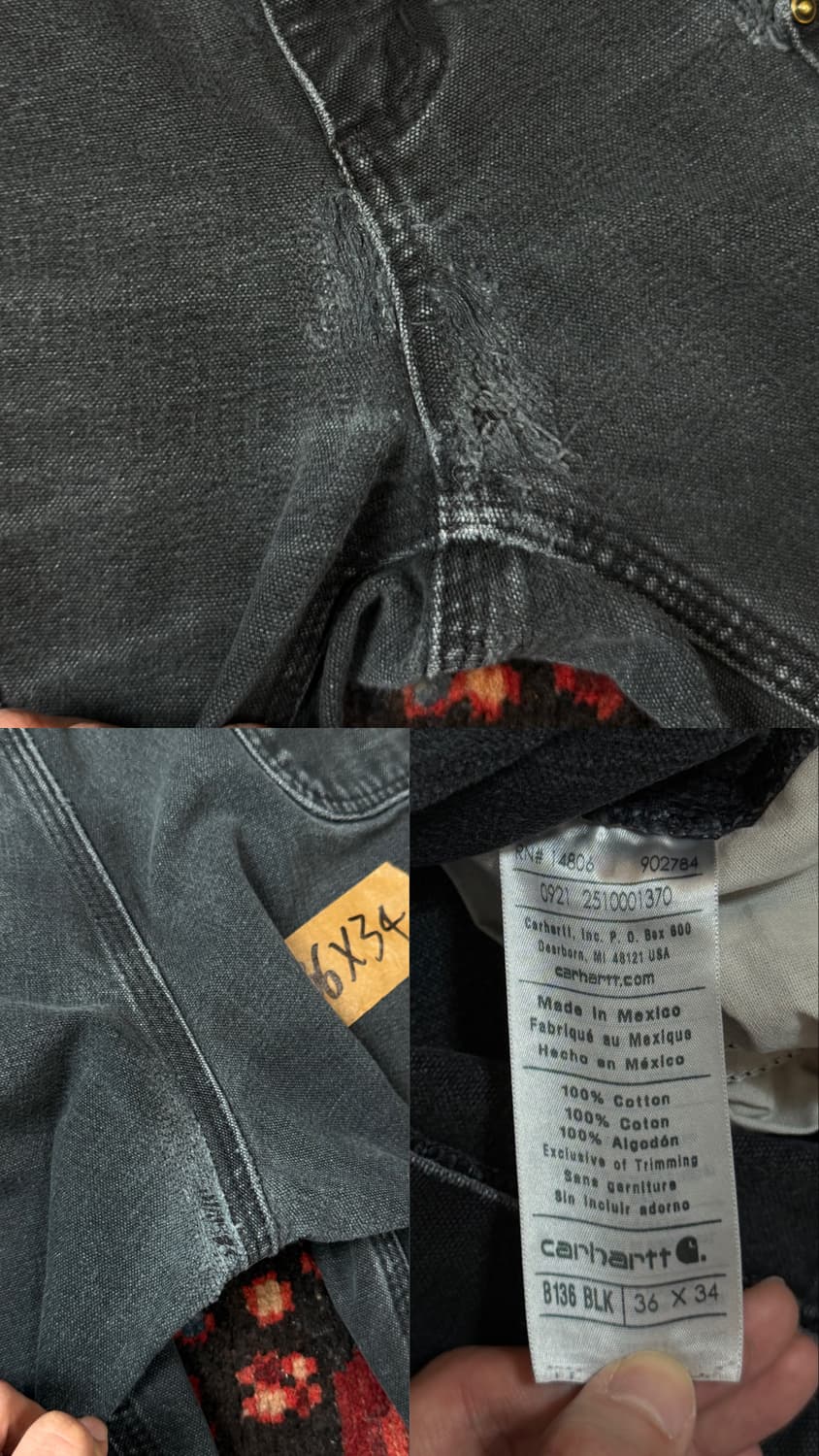 OG 칼하트 B136 더블니 팬츠 칼하트 썩블니 블랙 상품이미지9