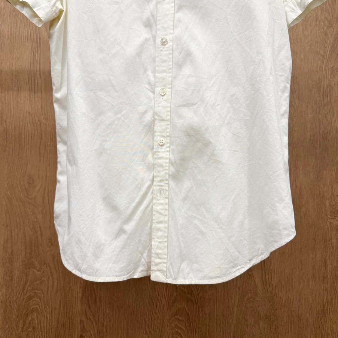 버버리 블랙 라벨 포켓 반팔 셔츠 로고 자수 롤업 슬리브 아이보리 상품이미지5