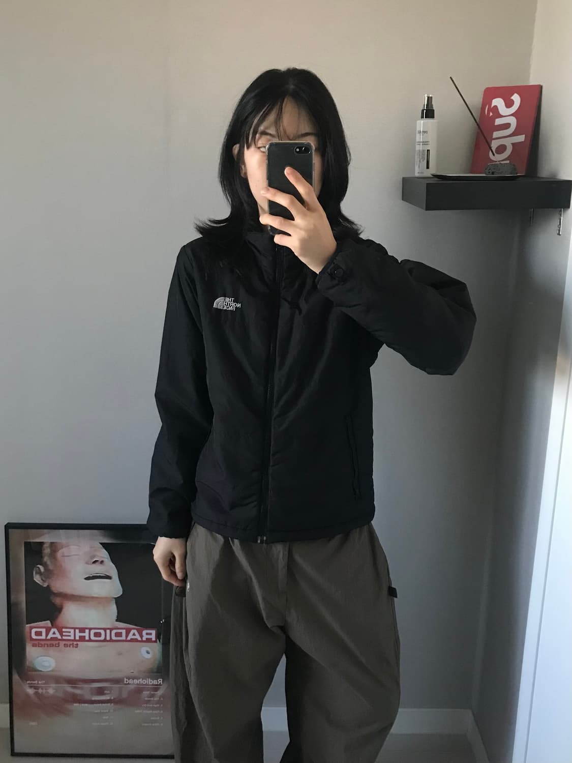 노스페이스 로고 블랙 경량 패딩 상품이미지4