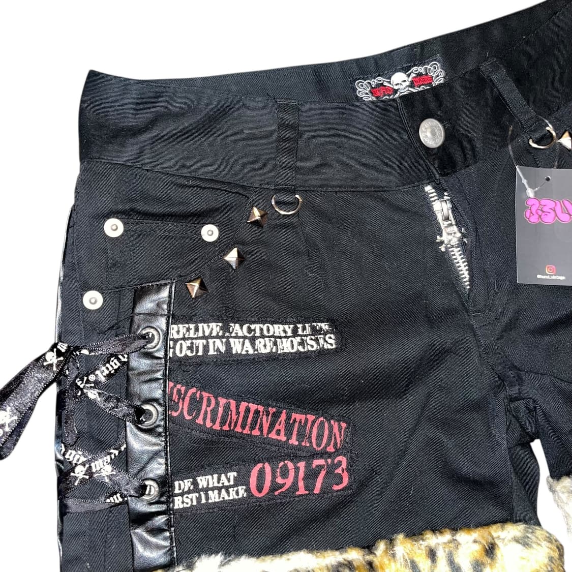 MAD PUNKS 매드펑크 아일렛 호피퍼 팬츠 펑크y2k갸루 상품이미지2