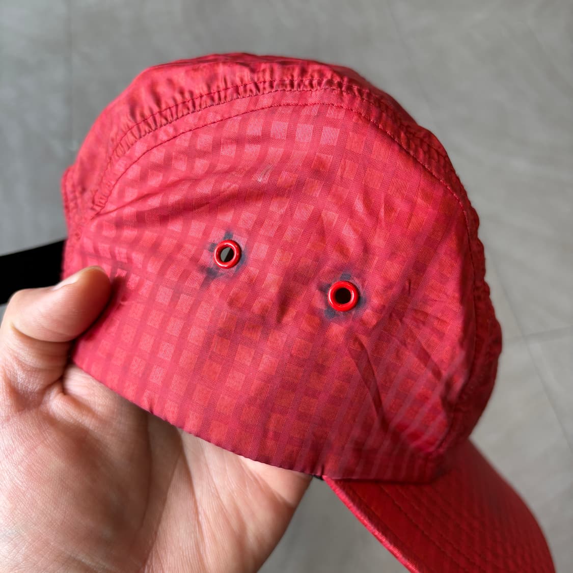 17SS 슈프림 정품 메탈릭 체크 레드 체크 캡 상품이미지5