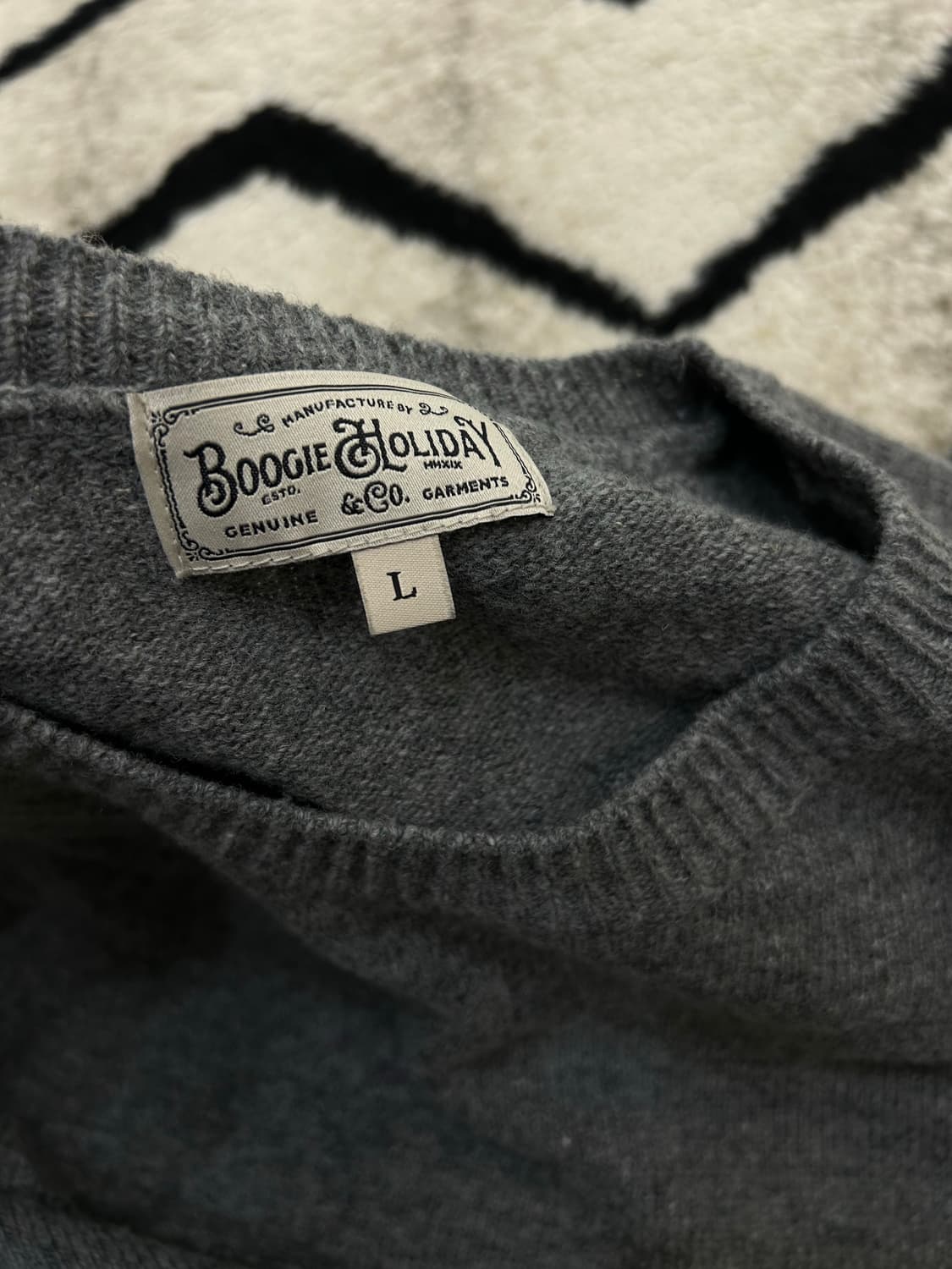 [L]부기홀리데이 크루넥 램스울 니트/그레이 상품이미지5