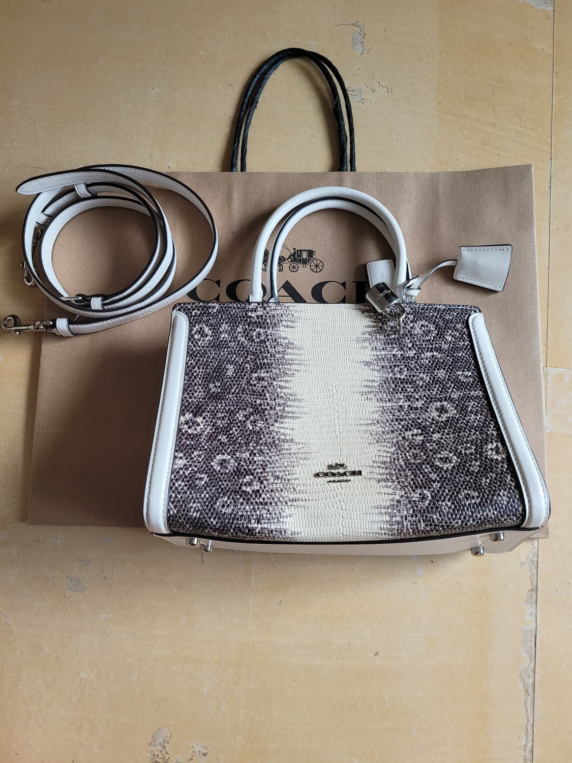 코치 조이 캐리올 리자드 레더 핸드백 Coach zoe carryall 상품이미지1