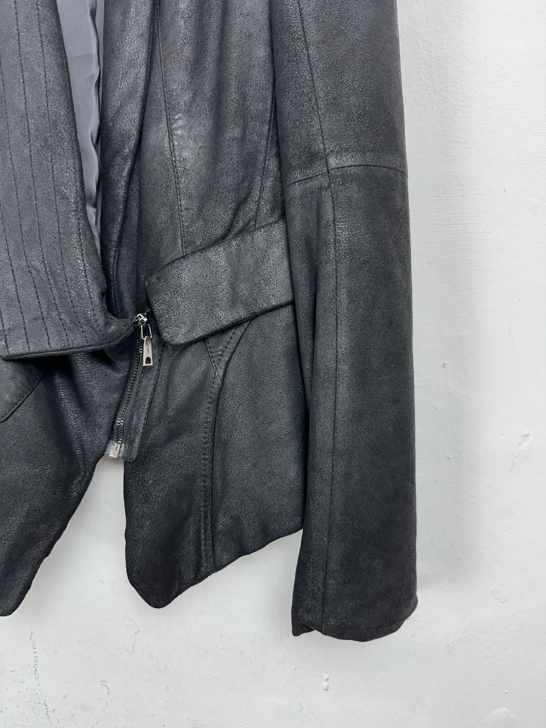 Lambskin Asymmetric Shawl Collar Jacket  상품이미지6