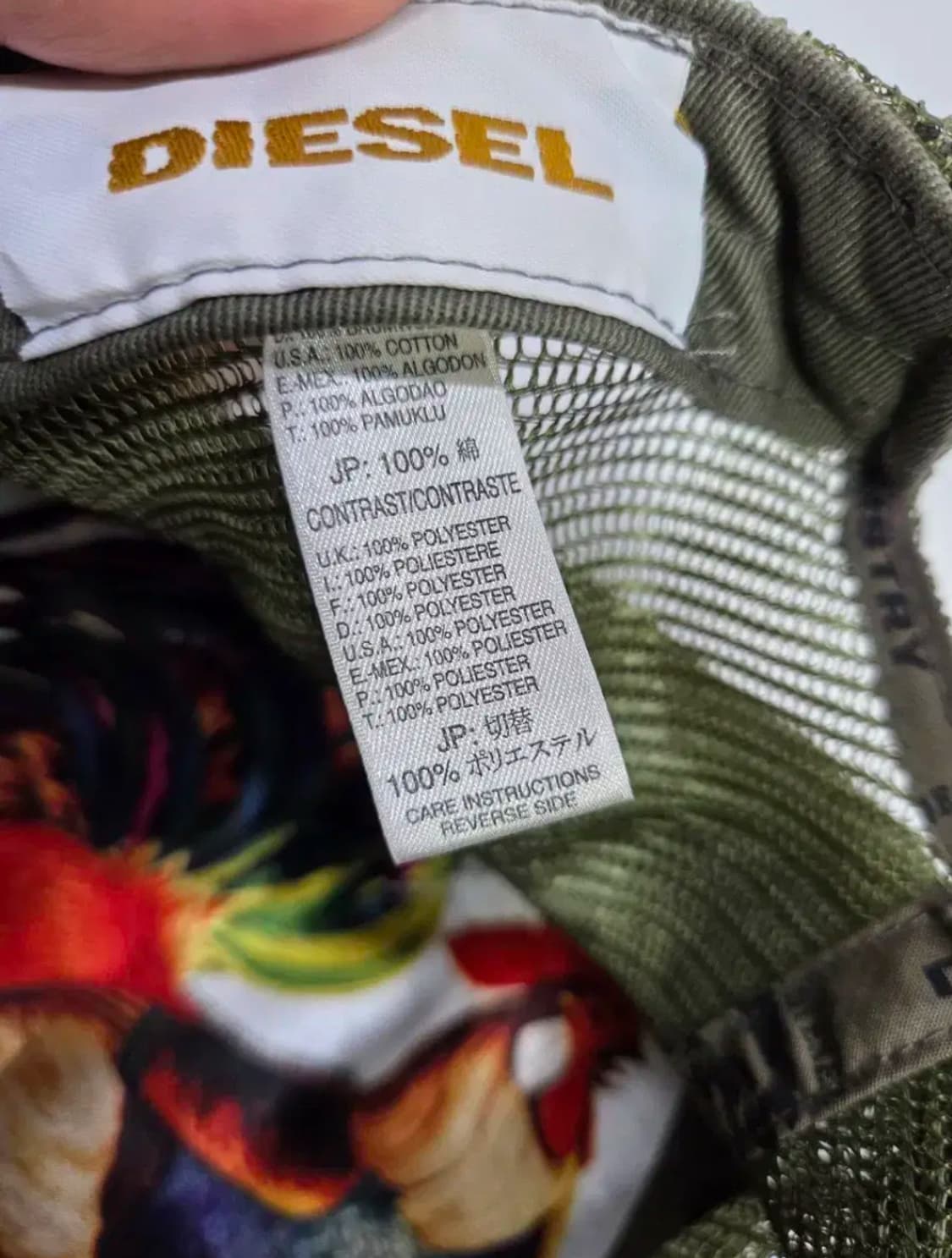 디젤 DIESEL 빈티지 메쉬볼캡 모자 카키 상품이미지6