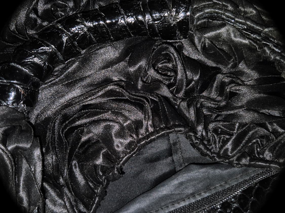 Vintage Black Rose pleats leather Bag 상품이미지4