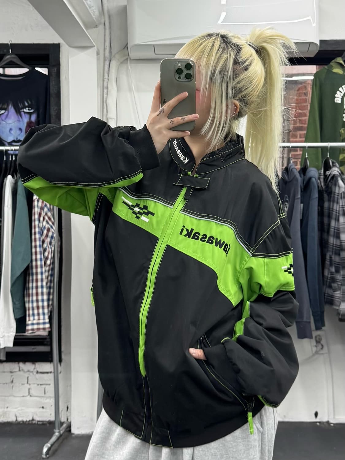 가와사키 레이싱 바이커 자켓 상품이미지4