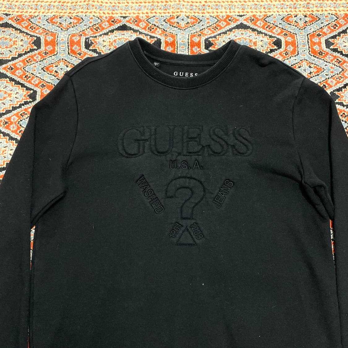 게스 스펠로고 블랙 맨투맨 여성M 상품이미지2