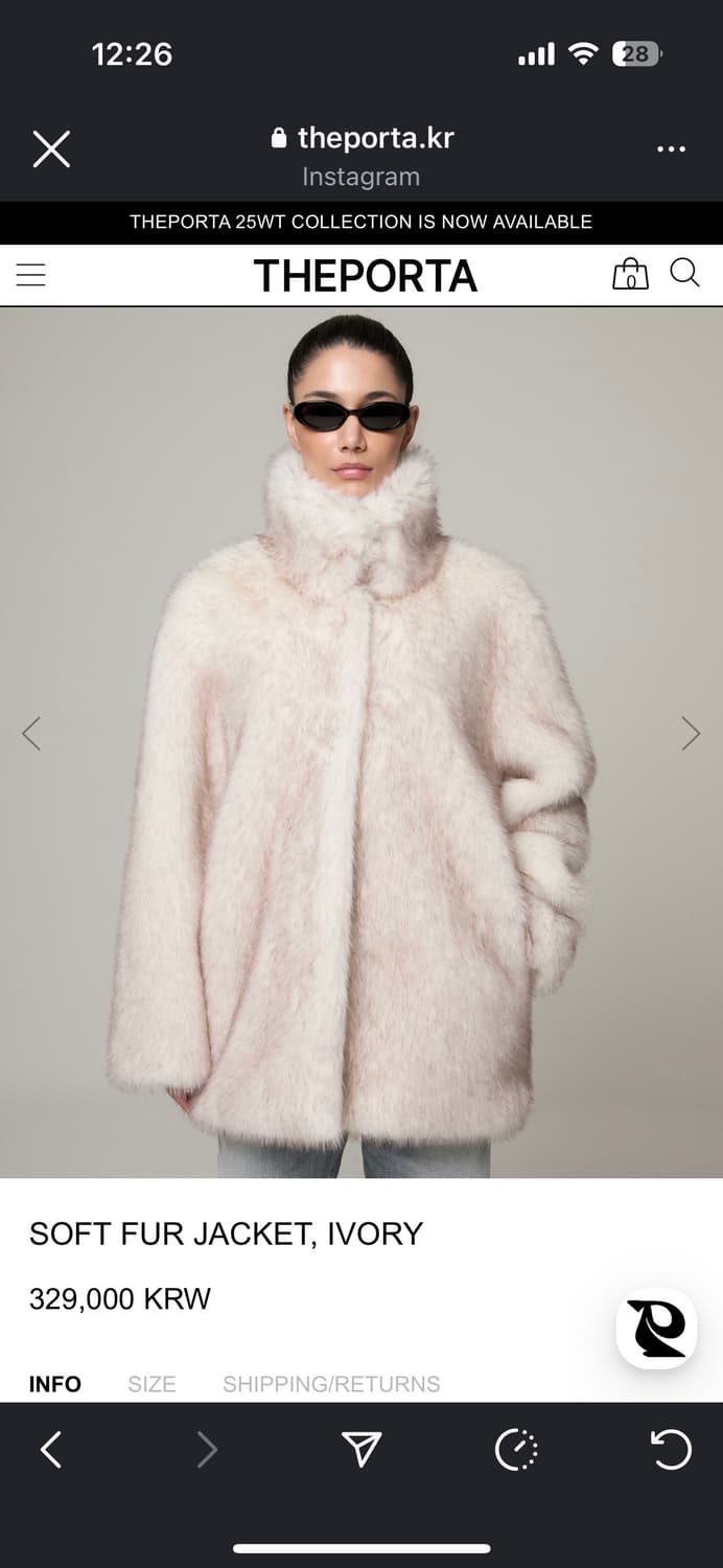 포르타 SOFT FUR JACKET, IVORY 상품이미지3