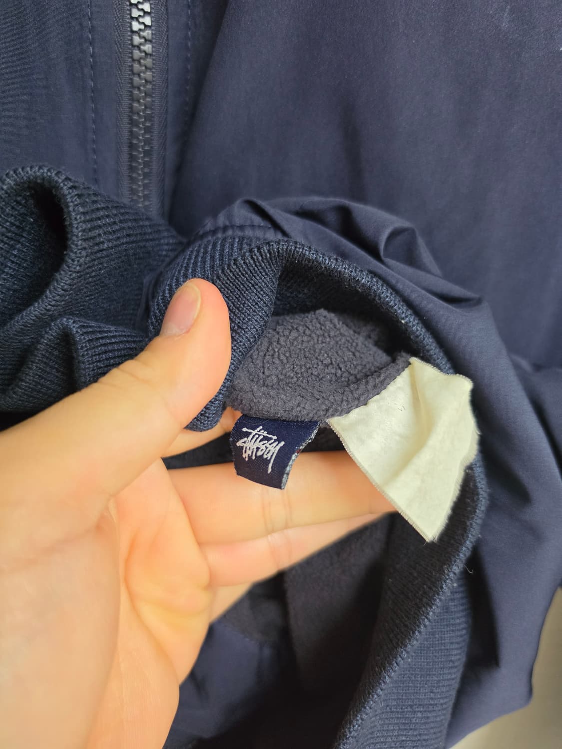 00s 스투시 더블링크 봄버 블루종 자켓 L 상품이미지5