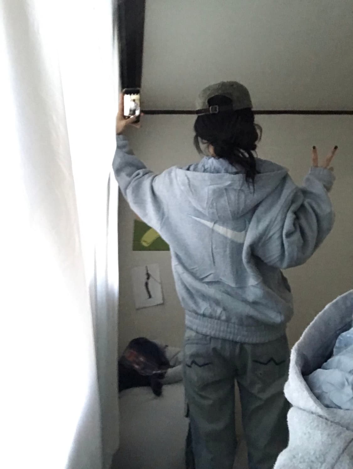 나이키 00s 연하늘 빅로고 누빔자켓 상품이미지4