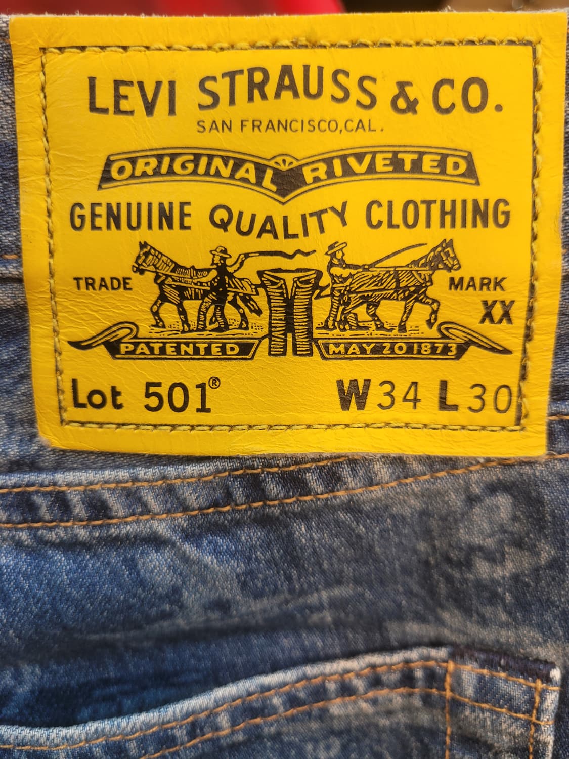 리바이스 스누피 콜라보 501 청바지 W34 상품이미지5