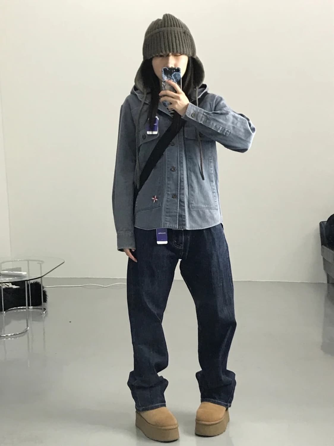 00's 나스웜 DAKOTA 후드 데님 셔츠 자켓 상품이미지2