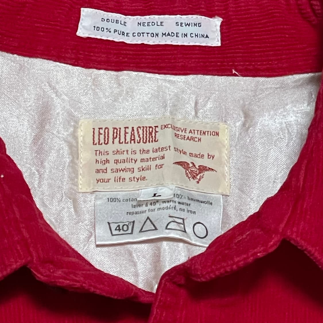 [M] 빈티지 레드 코듀로이 남방 셔츠 상품이미지2