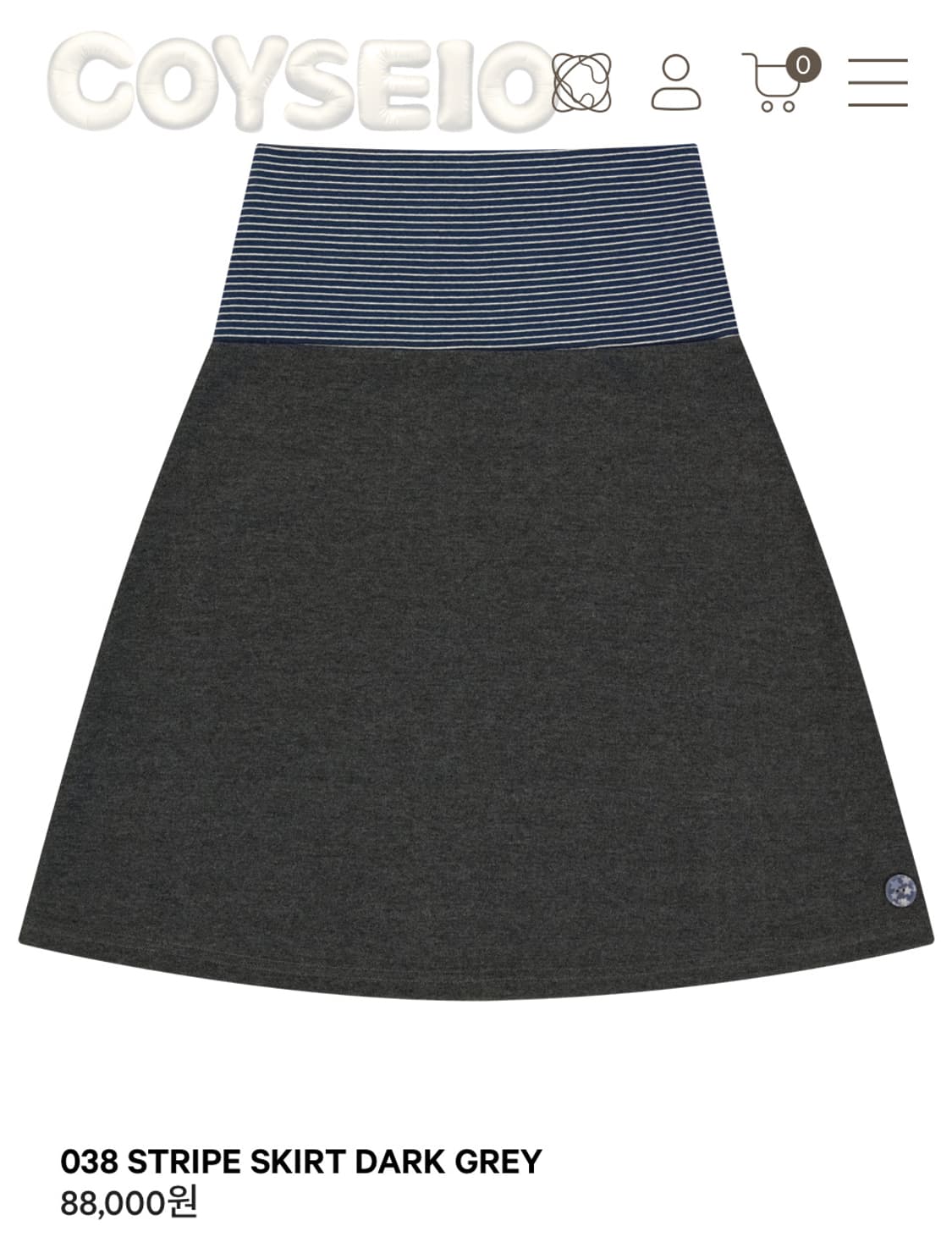 코이세이오 038 stripe skirt dark grey 상품이미지1