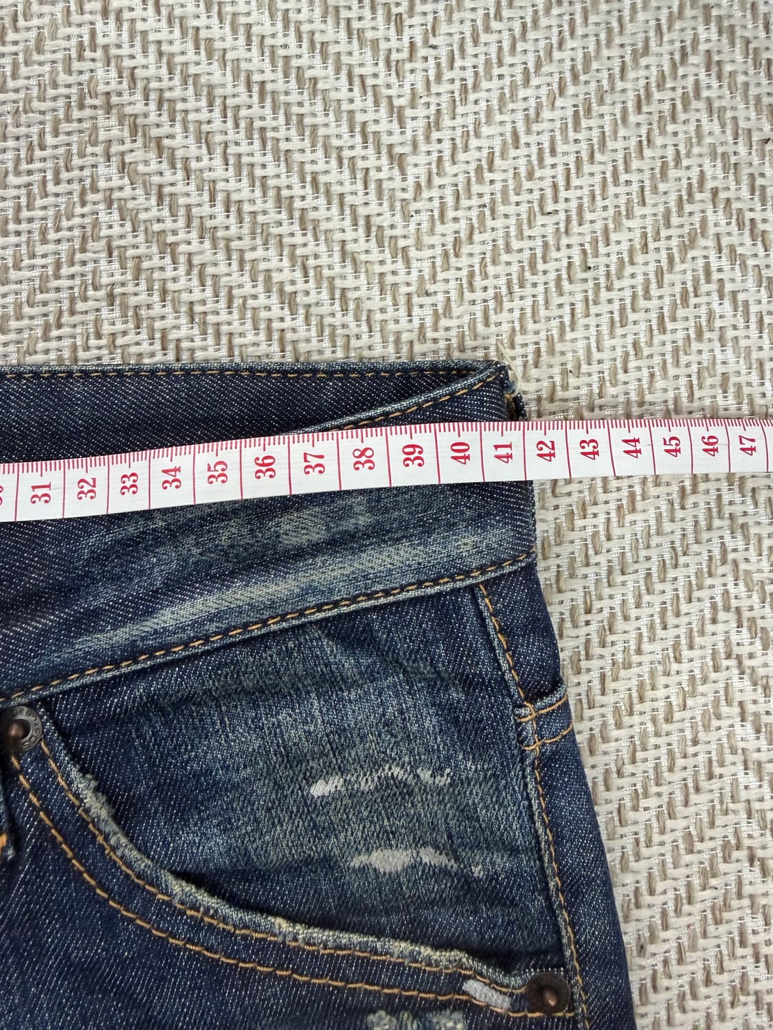 정품) DSQUARED2 가죽 패치 데님 청바지 44(32) 상품이미지7