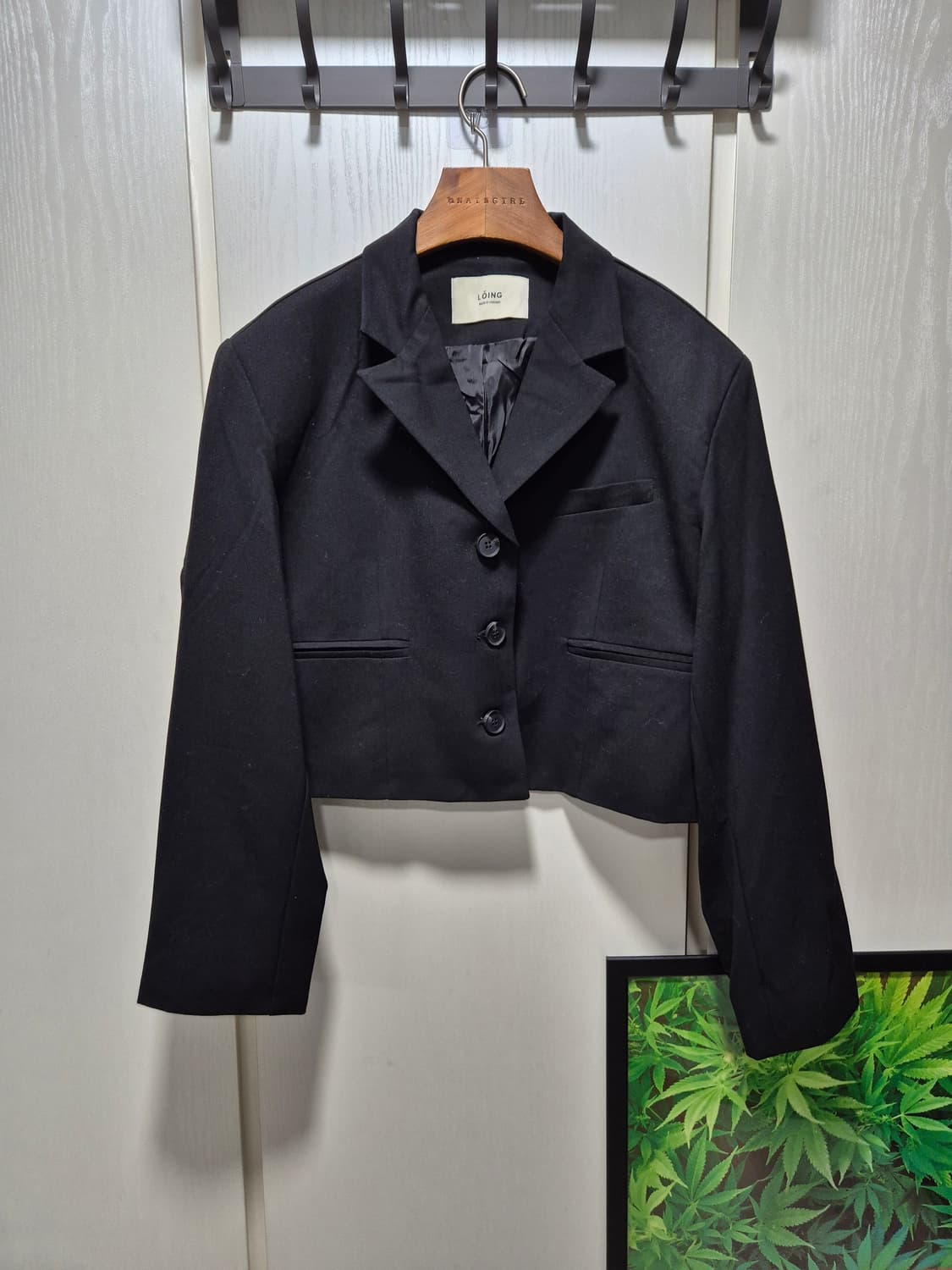 (세일)(새상품)LOiNG 블랙 크롭 자켓 상품이미지1