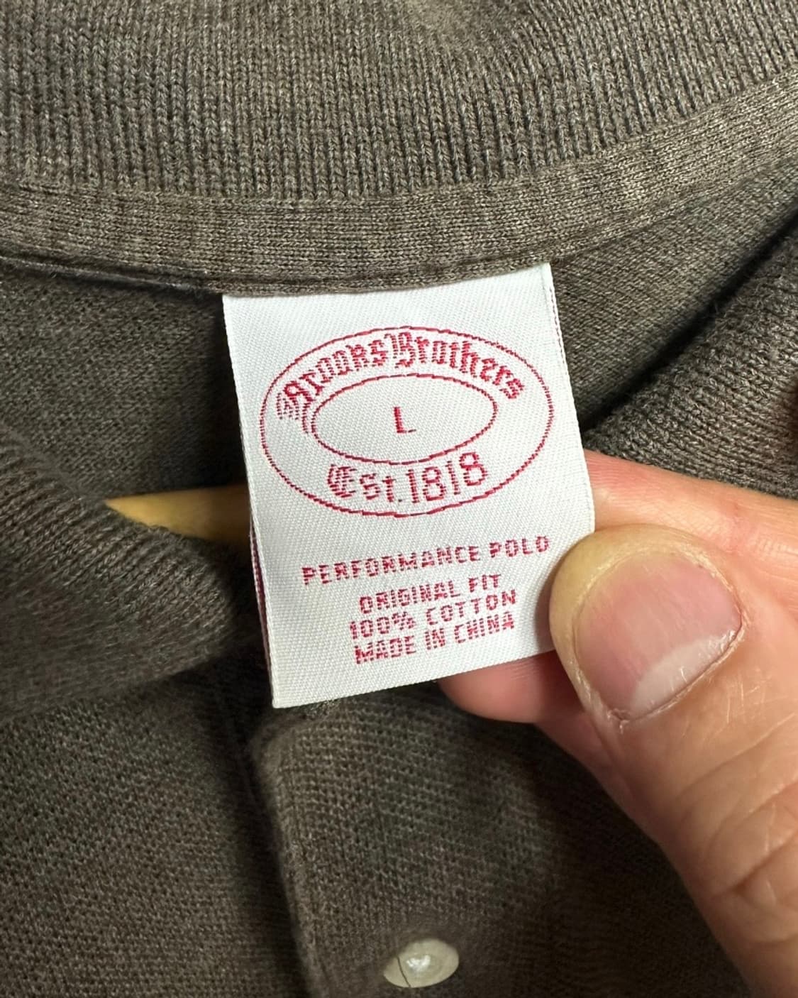 브룩스 브라더스 브라운 카라 반팔티셔츠 L size 상품이미지6