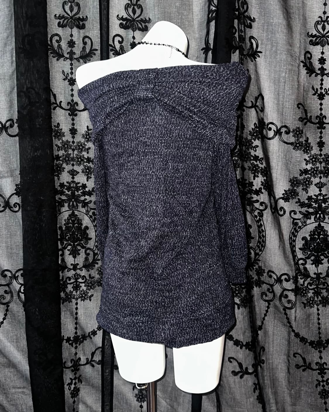 Navy lovely ribbon knitwear 상품이미지1