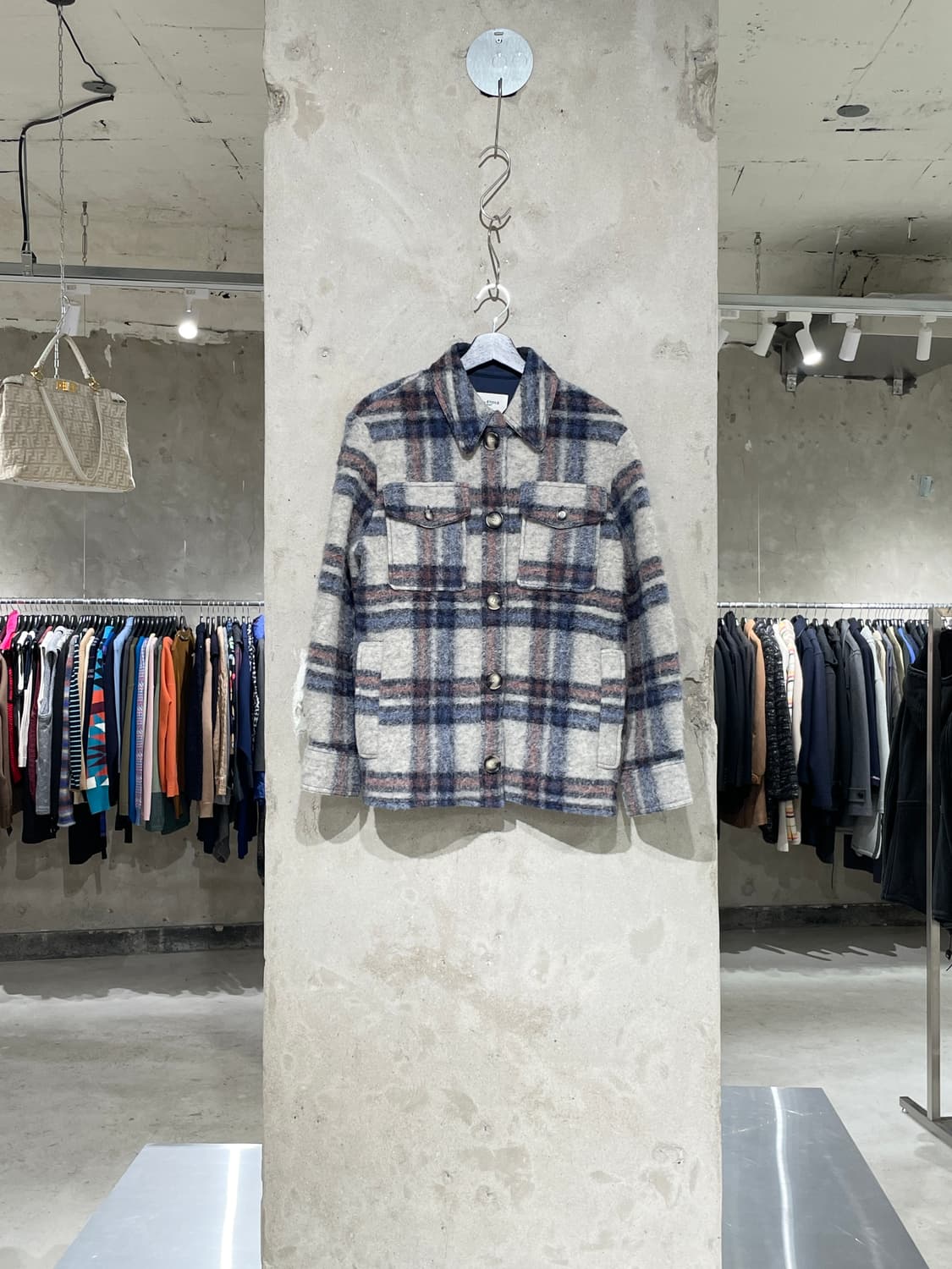 이자벨 마랑 에뚜왈 체스트 포켓 개스톤 체크 자켓 상품이미지1