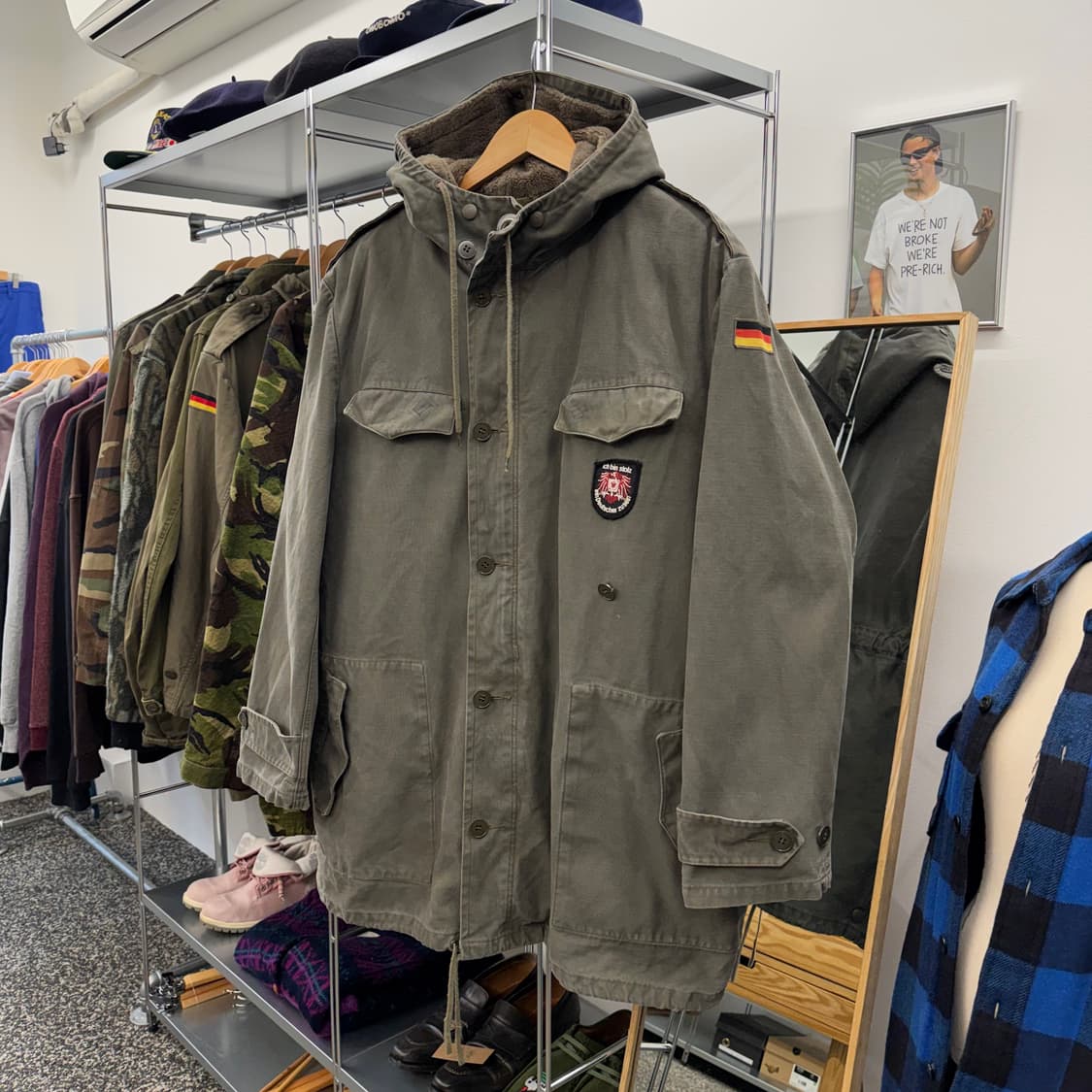 80s 빈티지 독일군 올리브 모즈 코트 (L)  상품이미지1