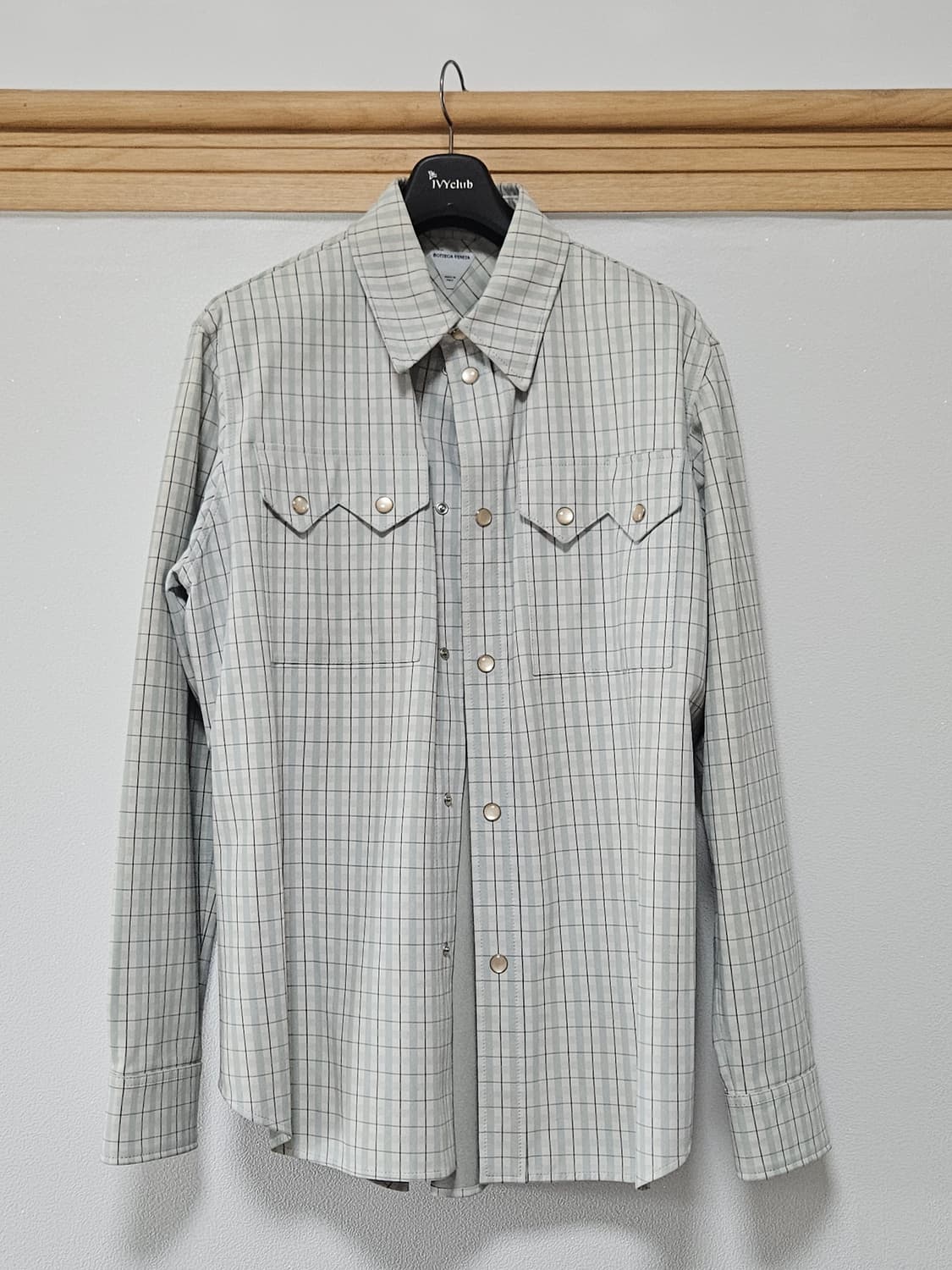 보테가베네타 체크 프린트 누벅 셔츠 상품이미지1
