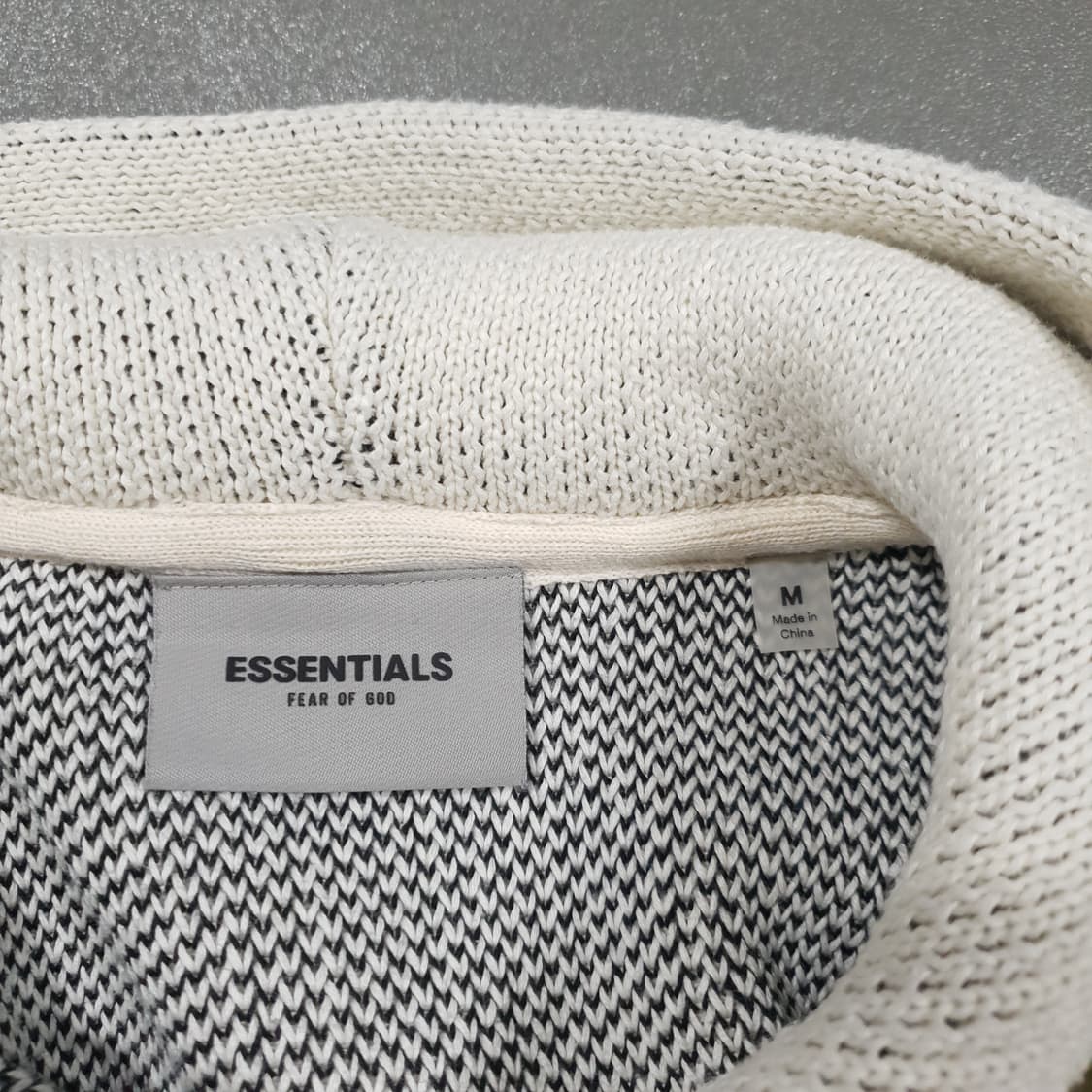 실측 2XL) 에센셜 피어오브갓 풀오버 오트밀 크림 니트 후드티희귀 상품이미지4