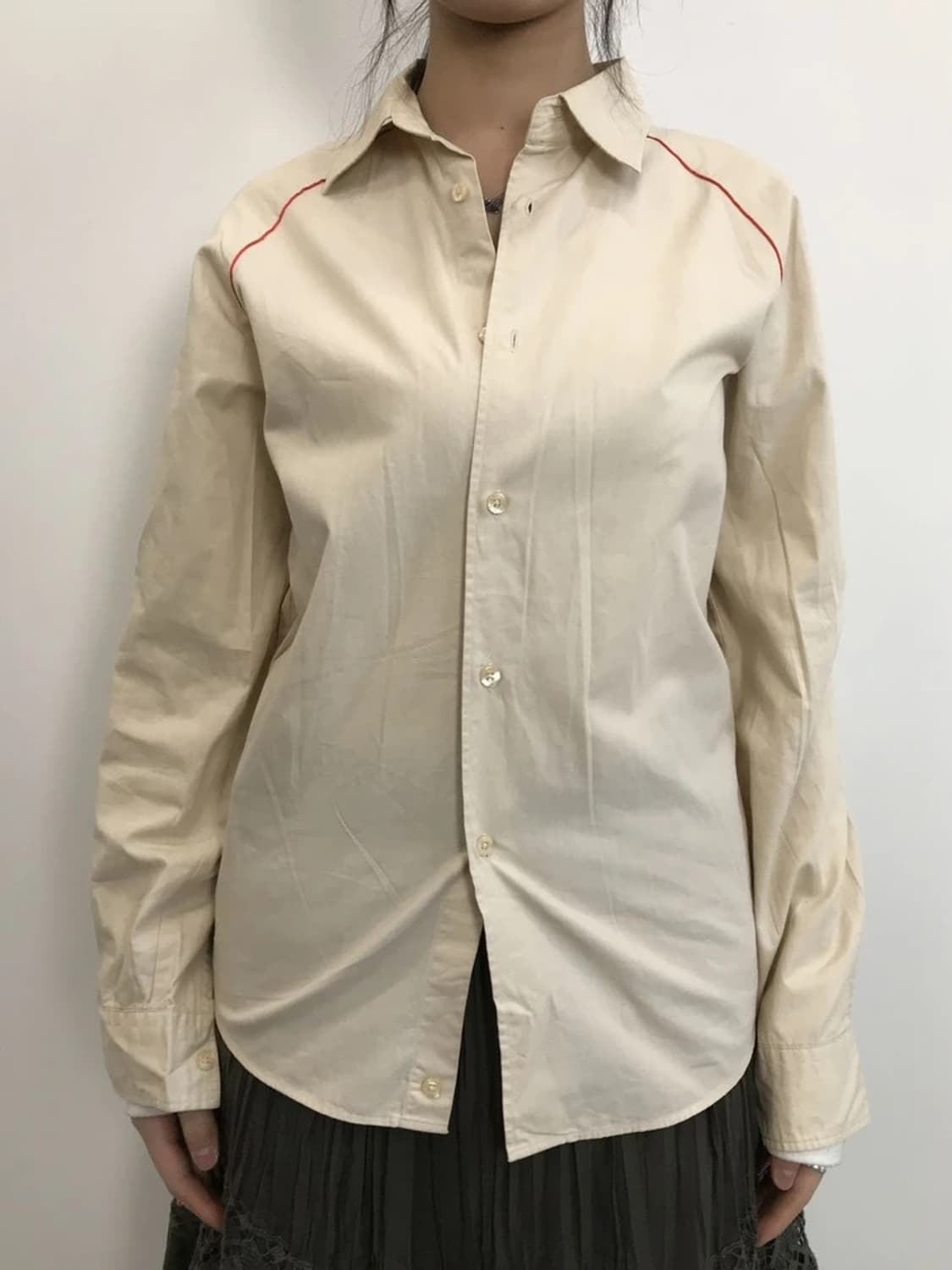 00's PPFM Red Line Beige Shirt 상품이미지2