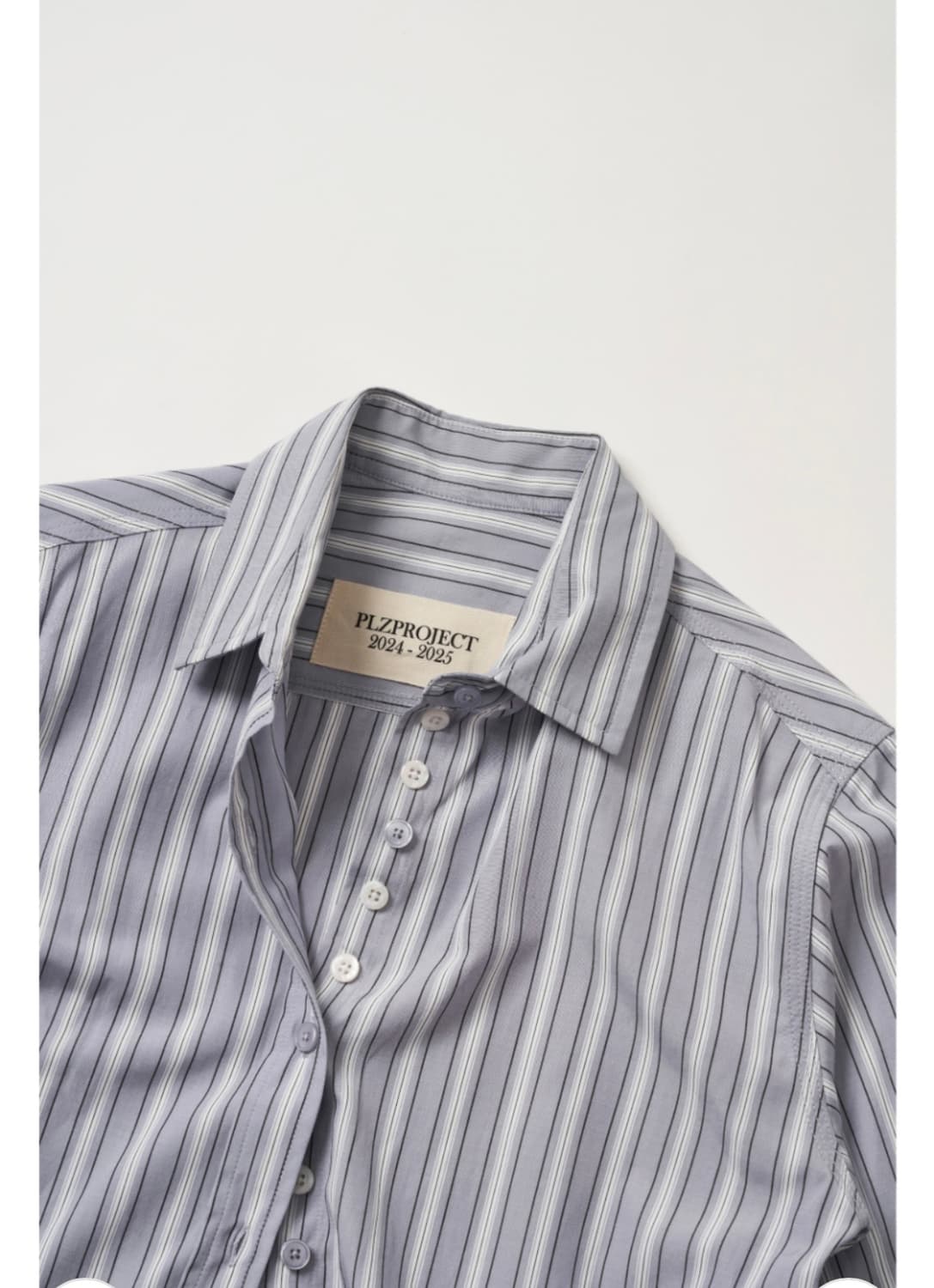 플리즈프로젝트) Button Stripe Shirt Gray F 상품이미지5