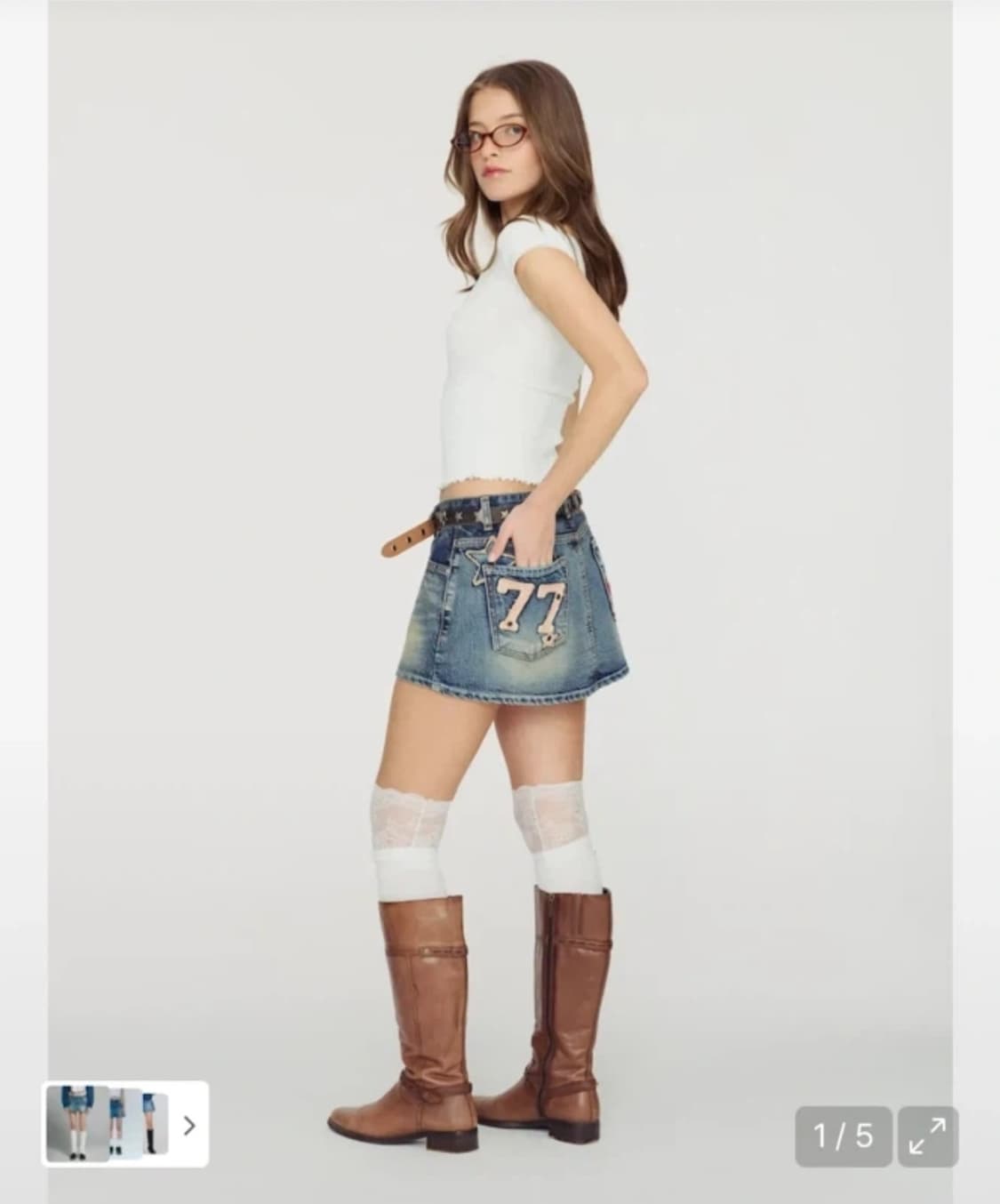 글로니 웨스턴 미니스커트  S 상품이미지1