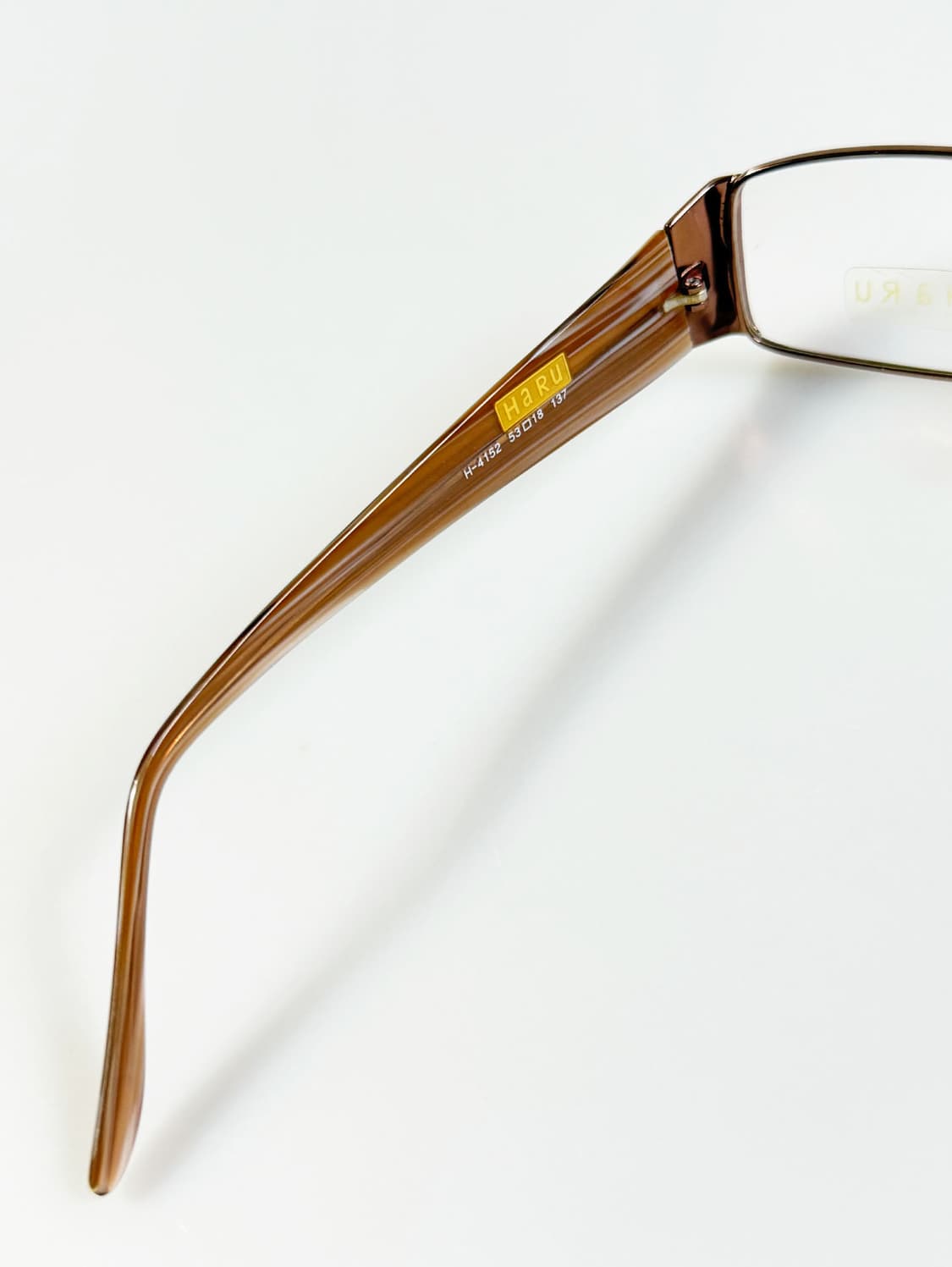 HARU 슬림 스퀘어 엠버 브라운 메탈 프레임 빈티지 안경 상품이미지7