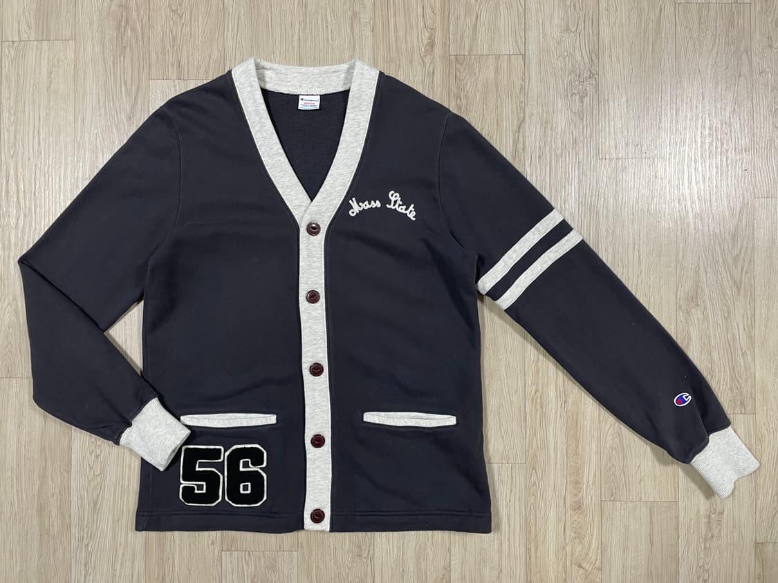 95) 80's 복각 챔피온 레터맨 스웻가디건 상품이미지1
