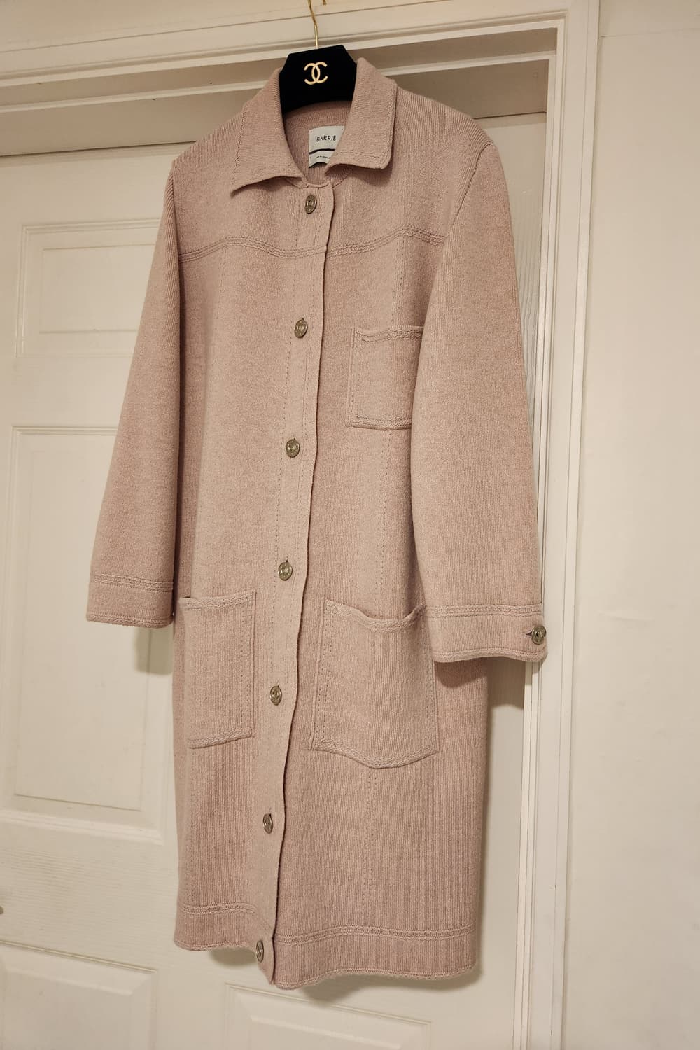 (정품)샤넬 배리 BARRIE  소프트뮤트 핑크  캐시미어 롱자켓 상품이미지3