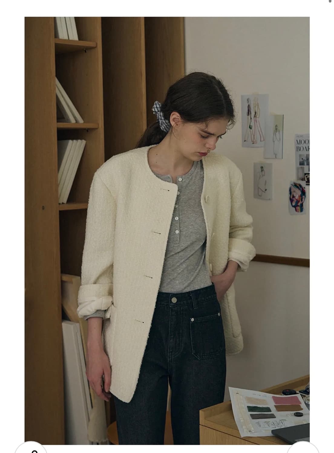 (M) 드로우핏 우먼 웨일 헨리넥 롱 슬리브 티셔츠 [L.GREY] 상품이미지4