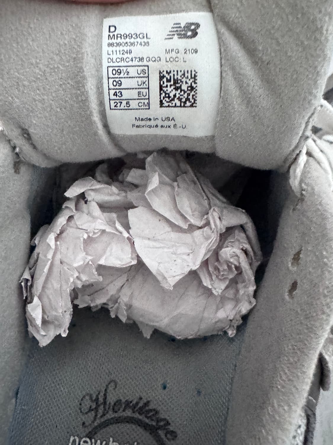 뉴발란스 993 그레이 275 상품이미지4