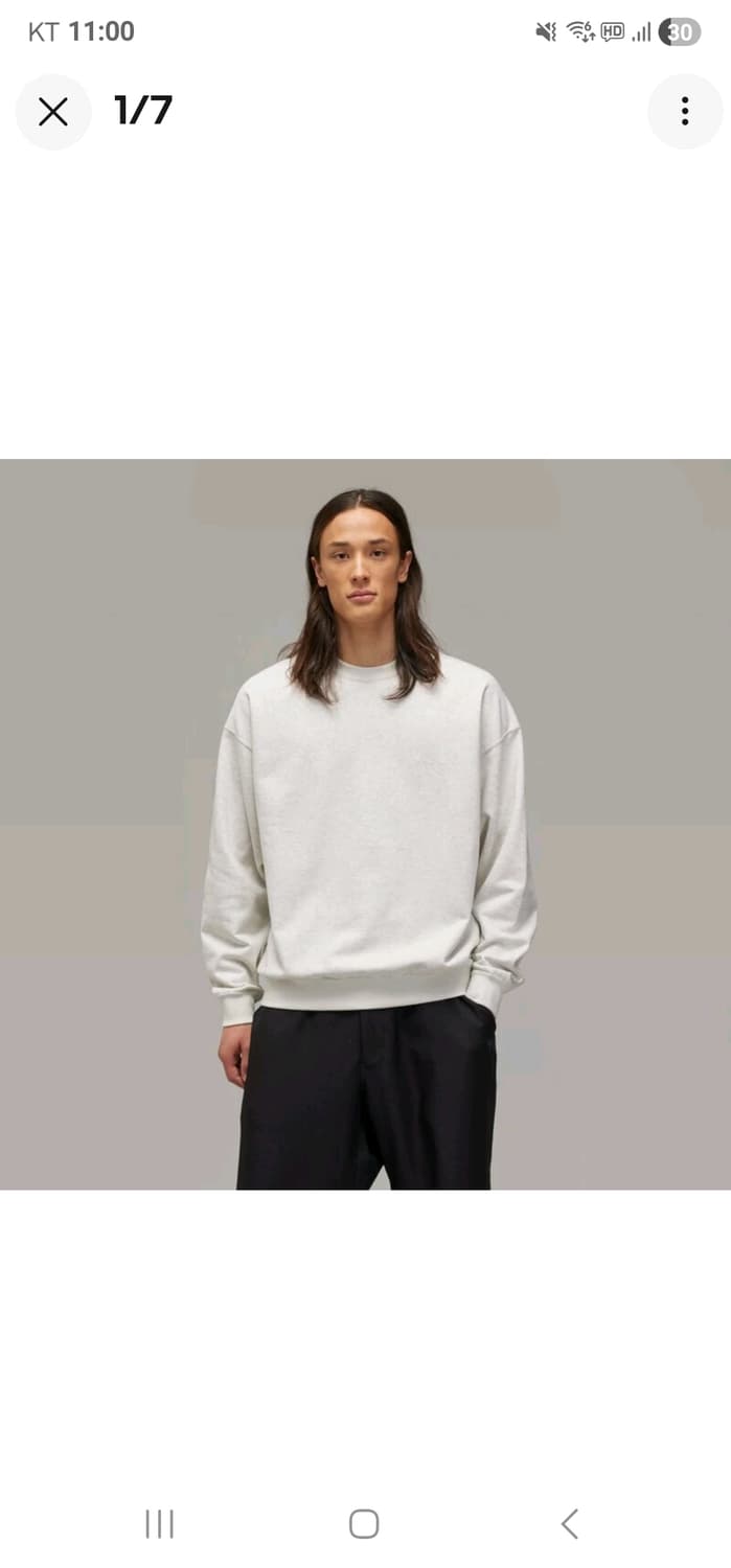 Y-3 프렌치 테리 크루 스웨트셔츠 헤더 그레이  상품이미지2