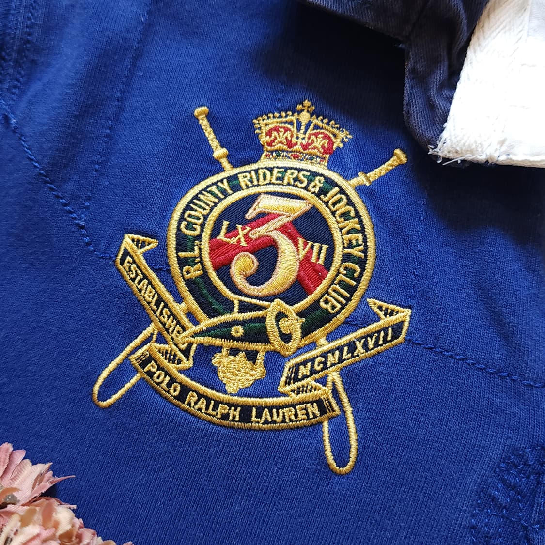 00년대 폴로 랄프로렌 블랙와치 디테일 엠브로이더리 바이커 럭비 셔츠XL 상품이미지7